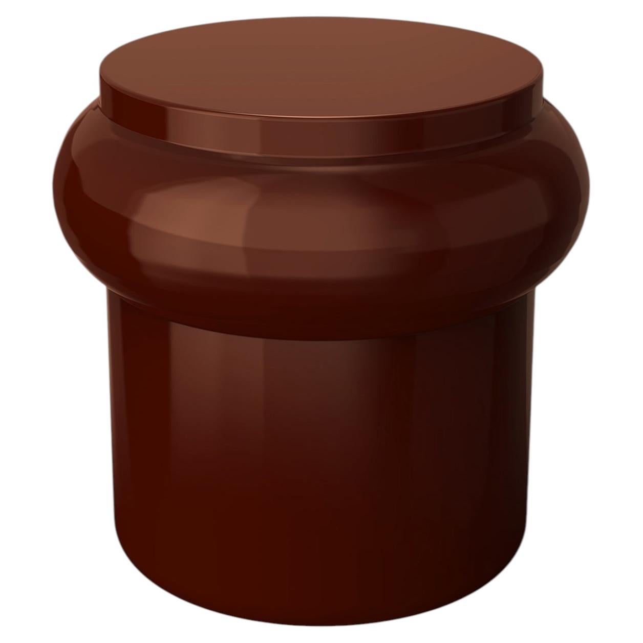 Hya B Brown Glazed Ceramic Stool For Sale