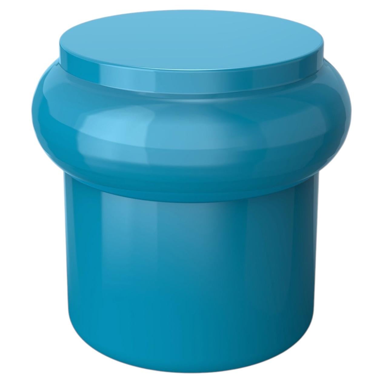 Hya B Light Blue Glazed Ceramic Stool
