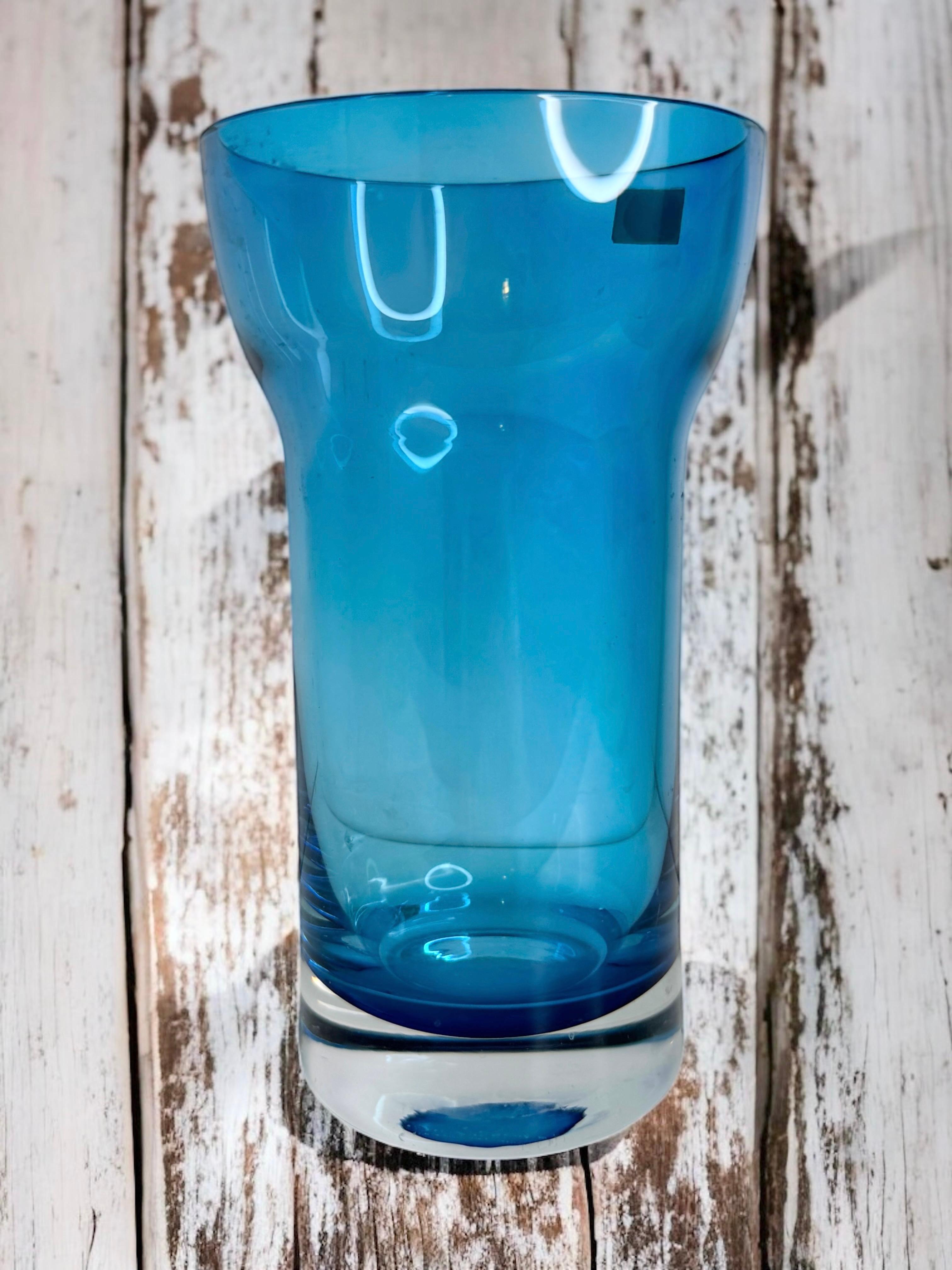 Hyacinth Glass Vase by Gral Glas in Blue, circa 1970s For Sale 3
