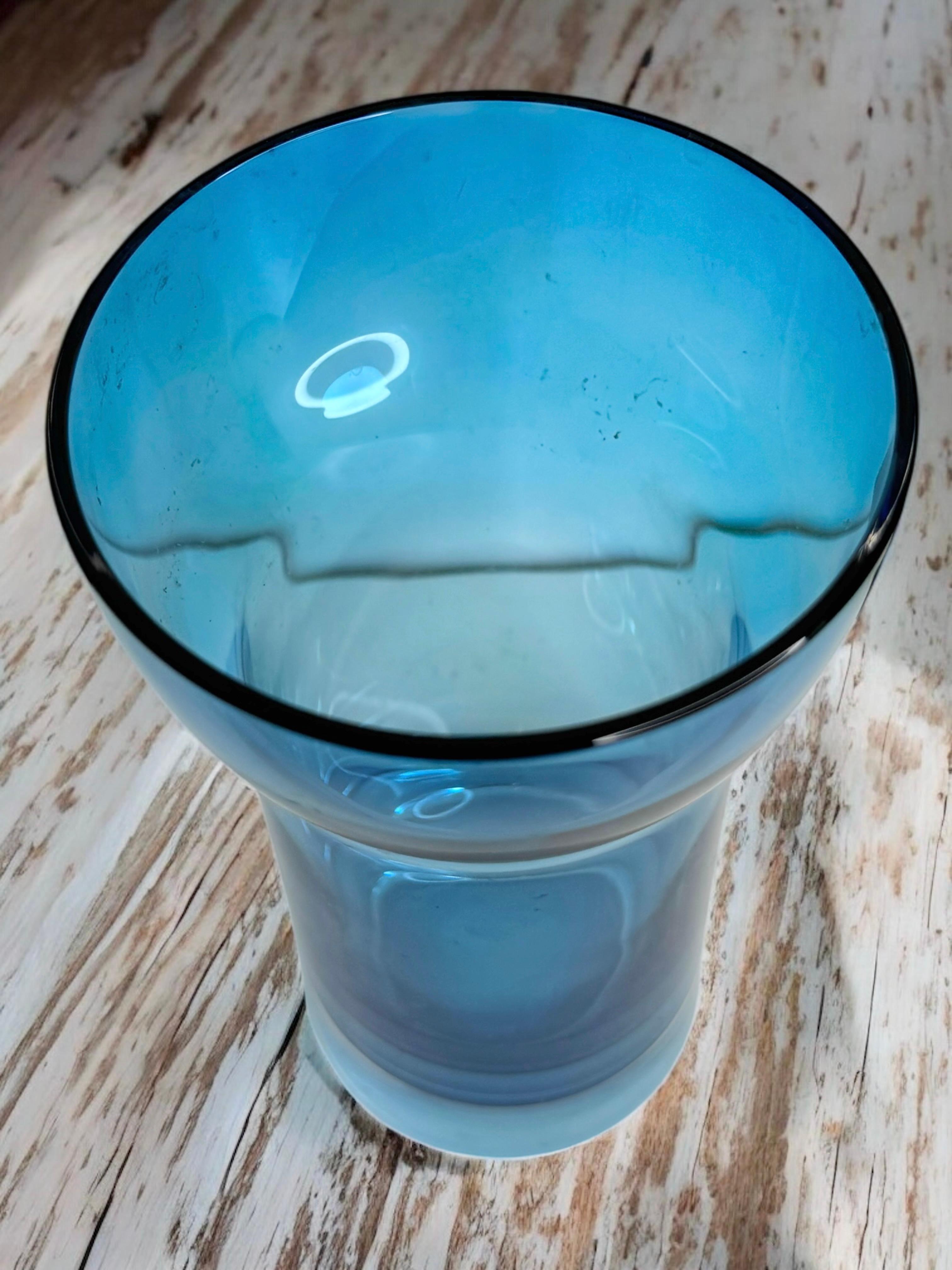 Hyacinth Glass Vase by Gral Glas in Blue, circa 1970s For Sale 4