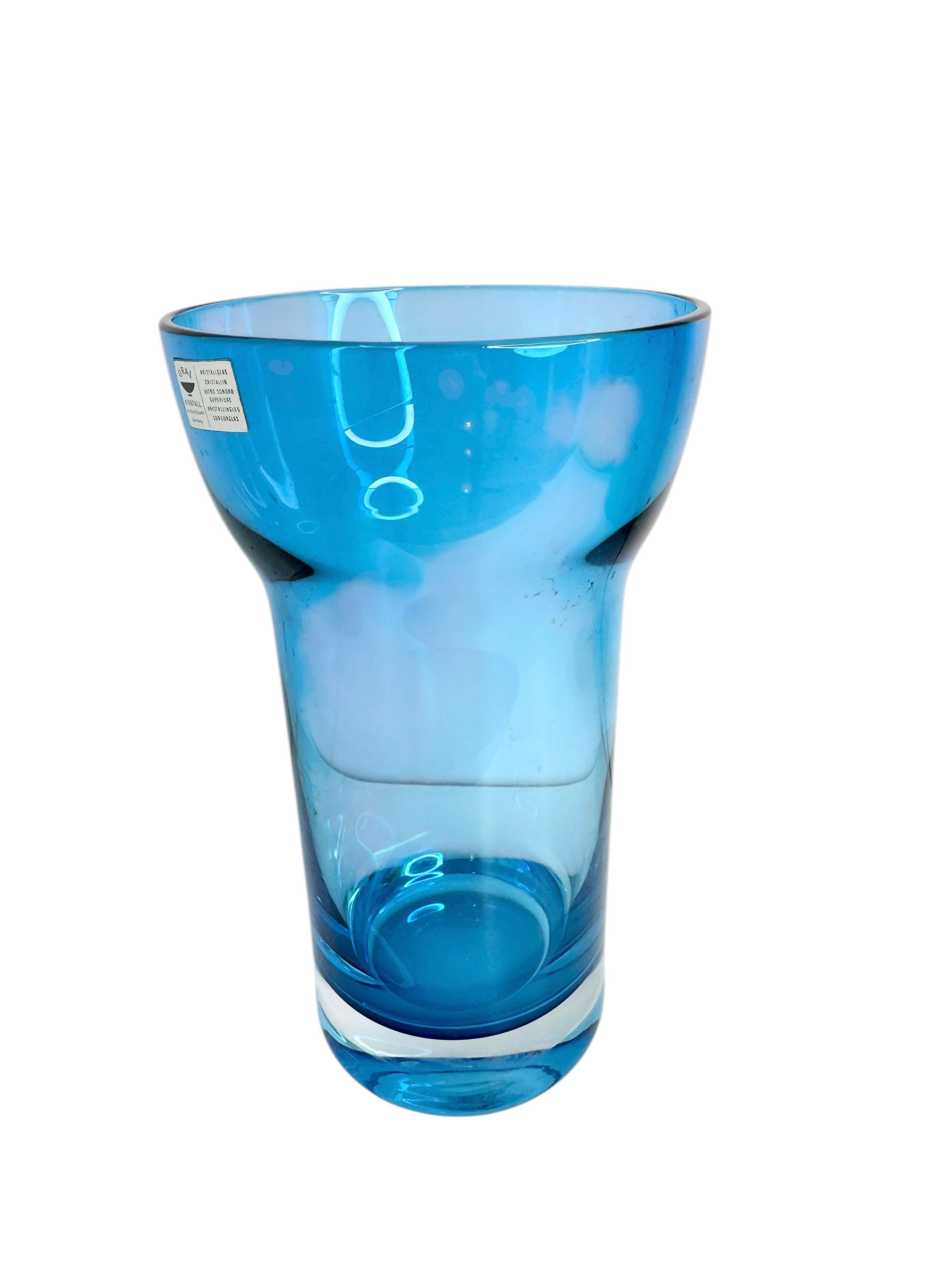 Hyacinth Glass Vase by Gral Glas in Blue, circa 1970s For Sale 5