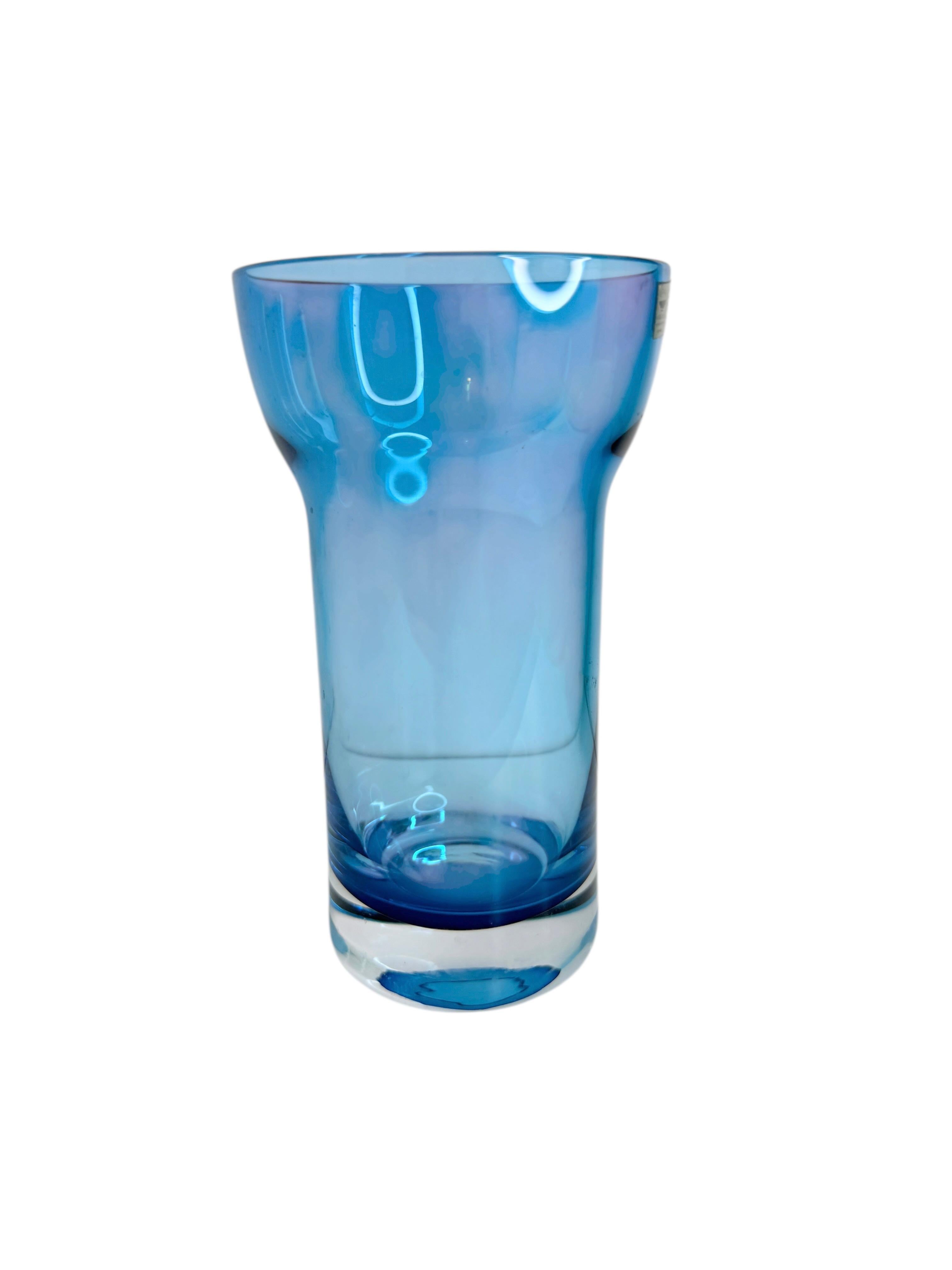 Hyacinth Glass Vase by Gral Glas in Blue, circa 1970s For Sale 8