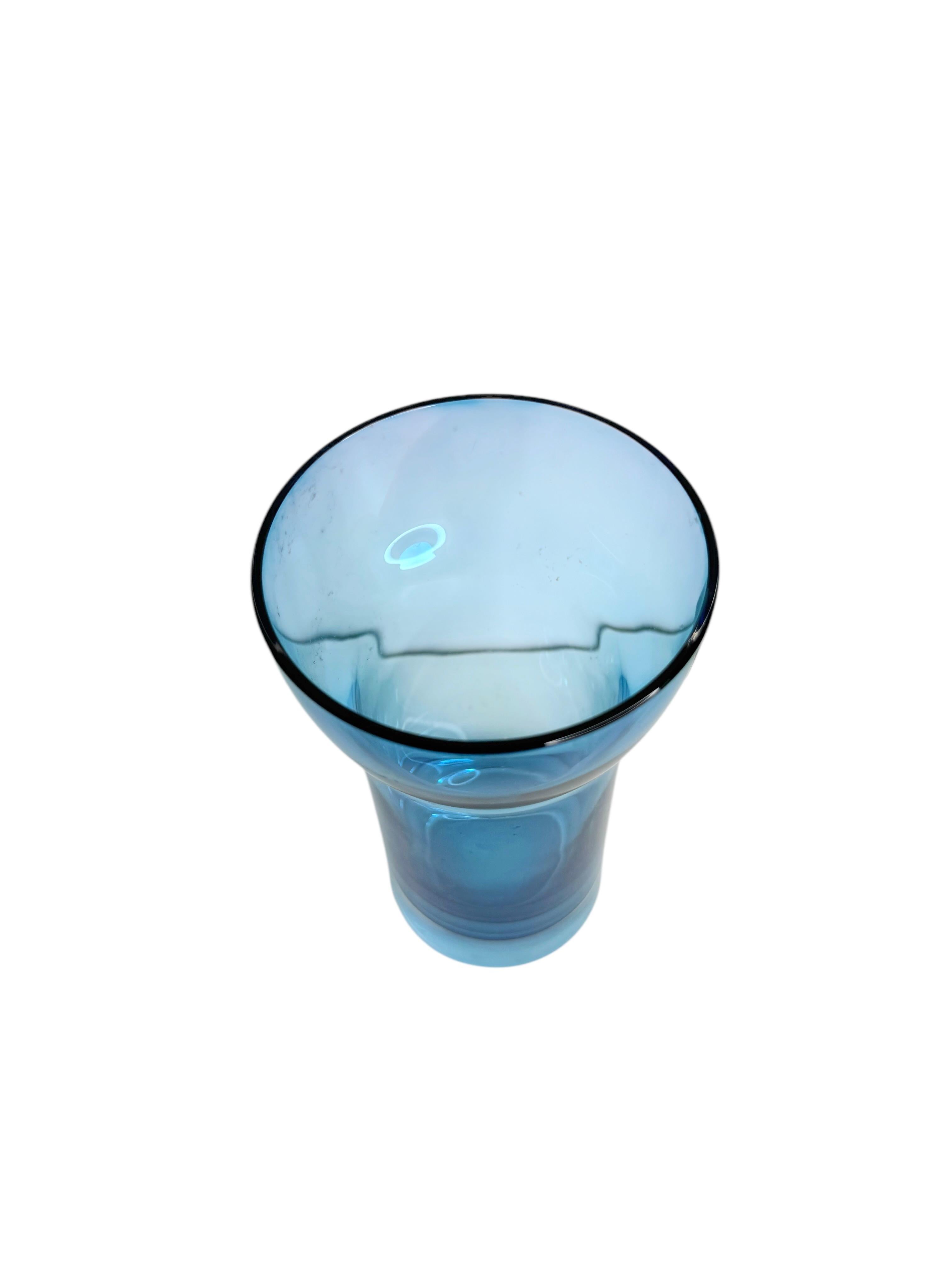Hyacinth Glass Vase by Gral Glas in Blue, circa 1970s For Sale 9