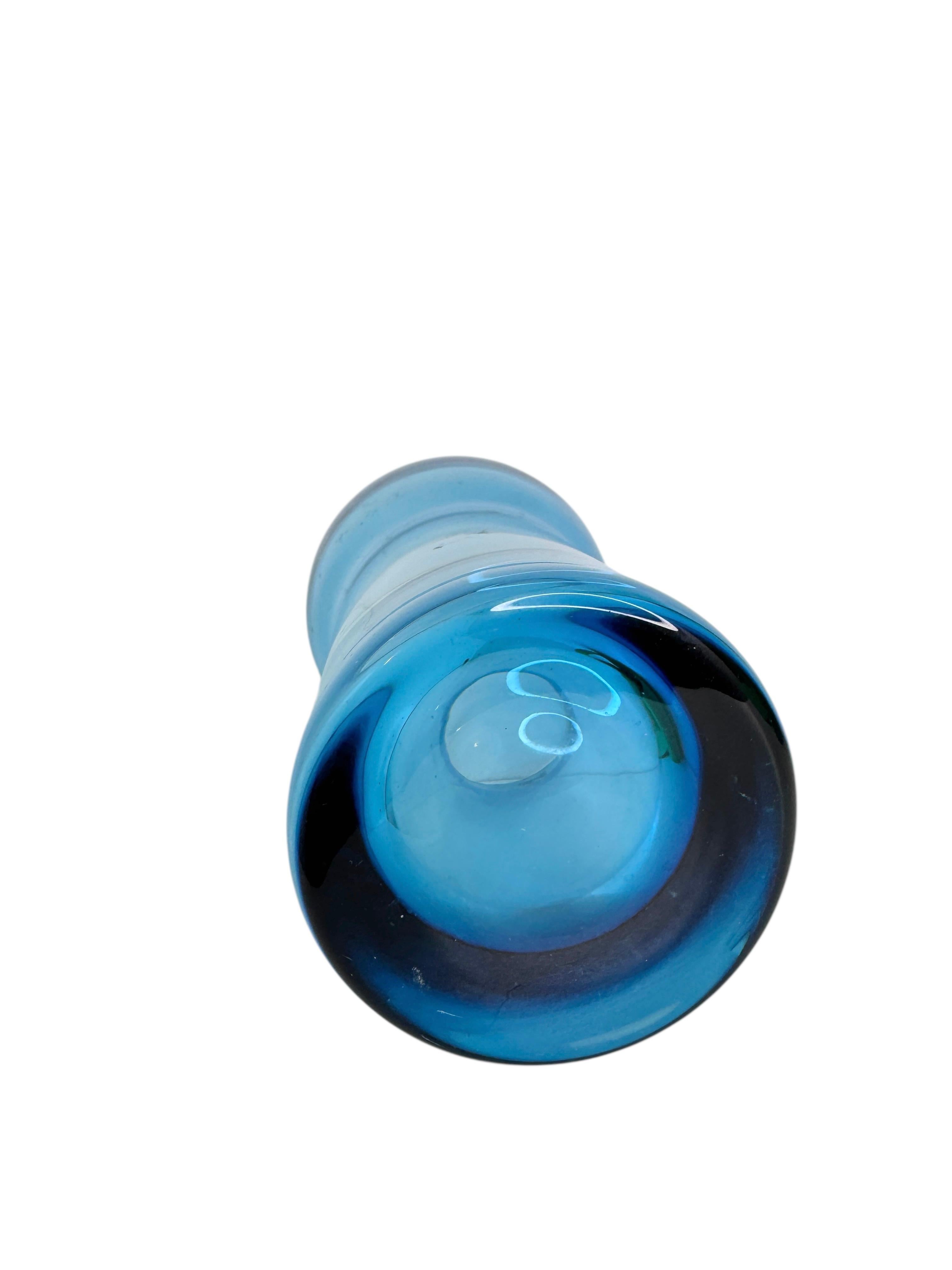 Hyacinth Glass Vase by Gral Glas in Blue, circa 1970s For Sale 11