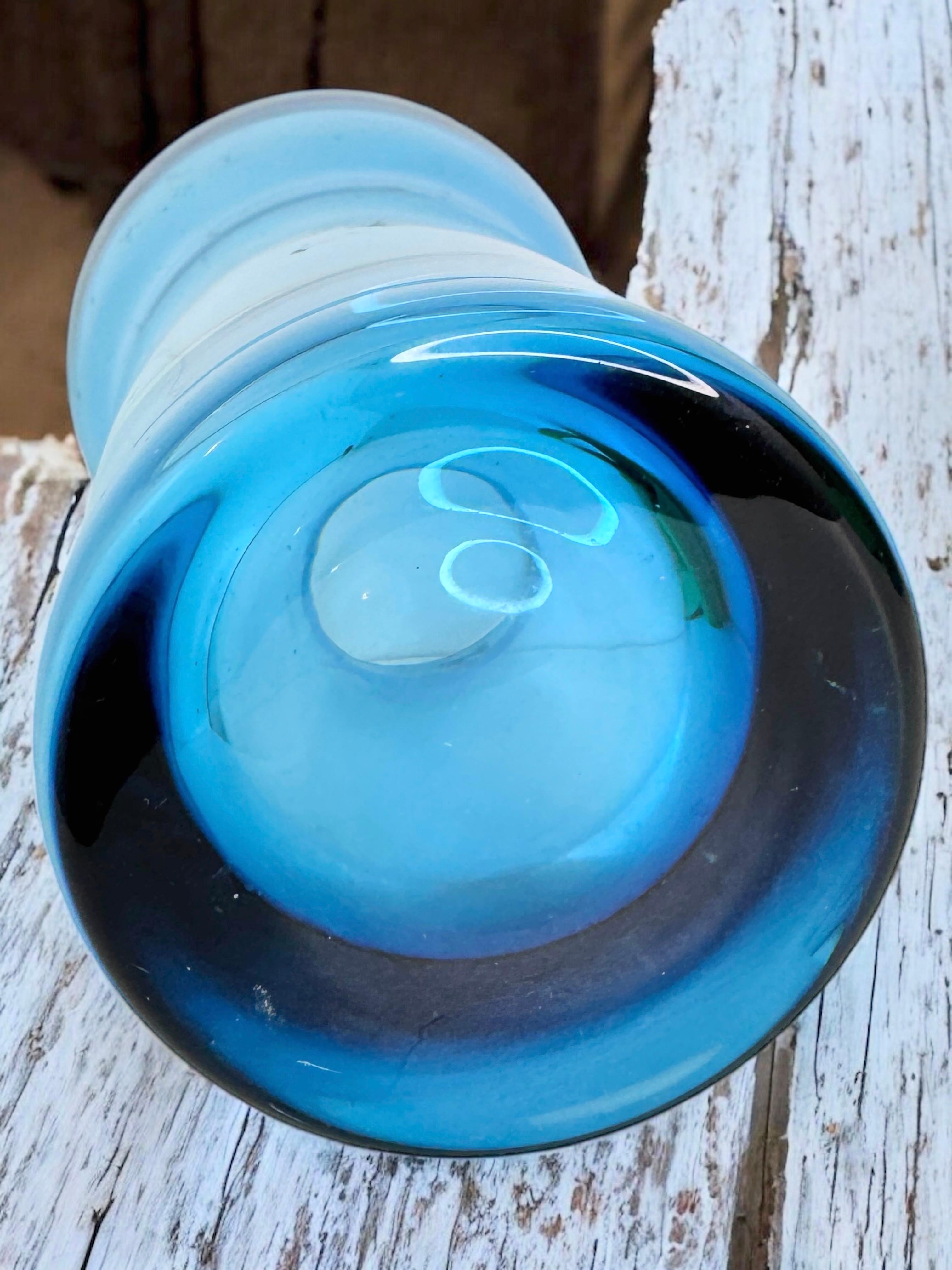 Hyacinth Glass Vase by Gral Glas in Blue, circa 1970s For Sale 2