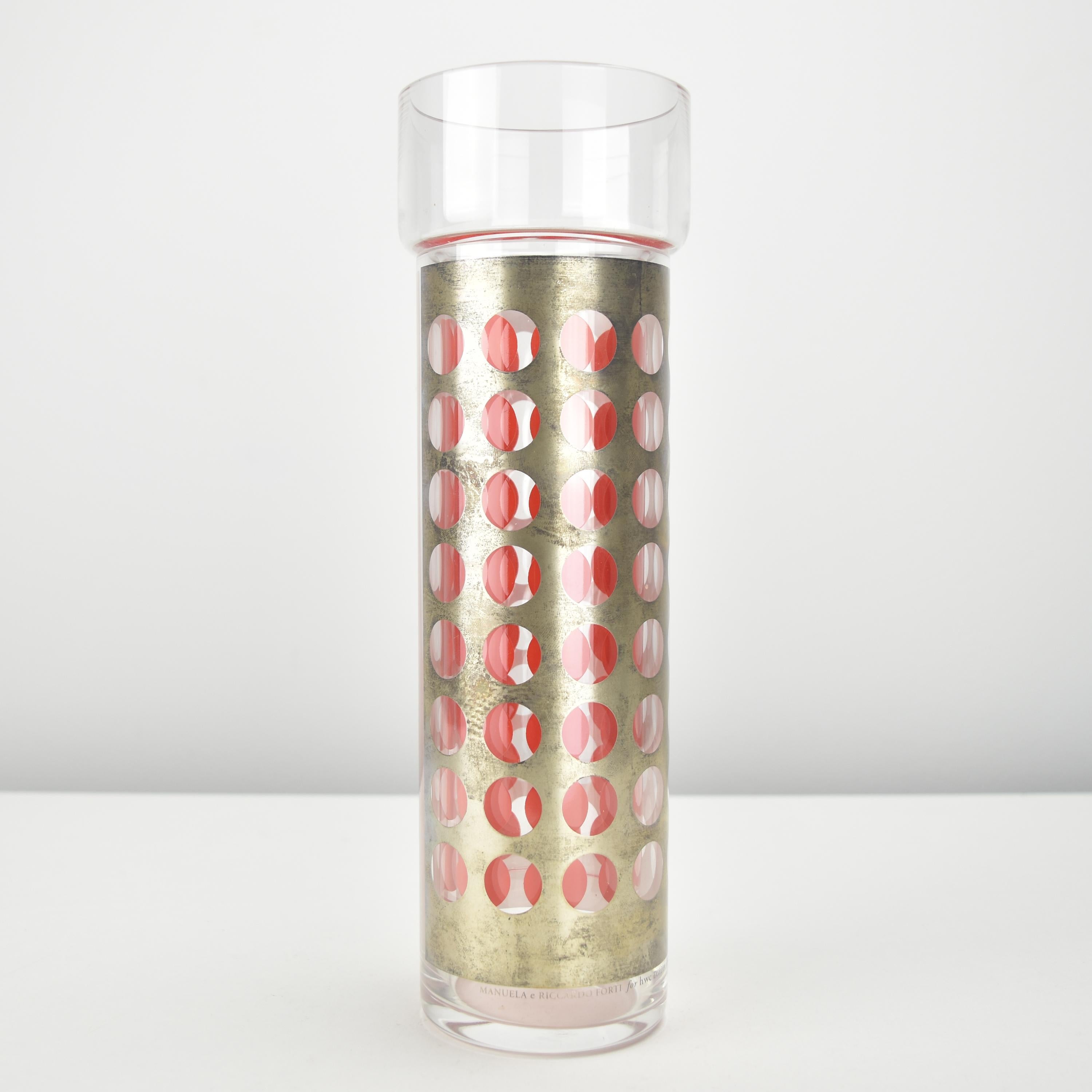 Hyacinth Vase Italian Glass & Sterling Silver Sottsass Association Egizia Milano For Sale 5