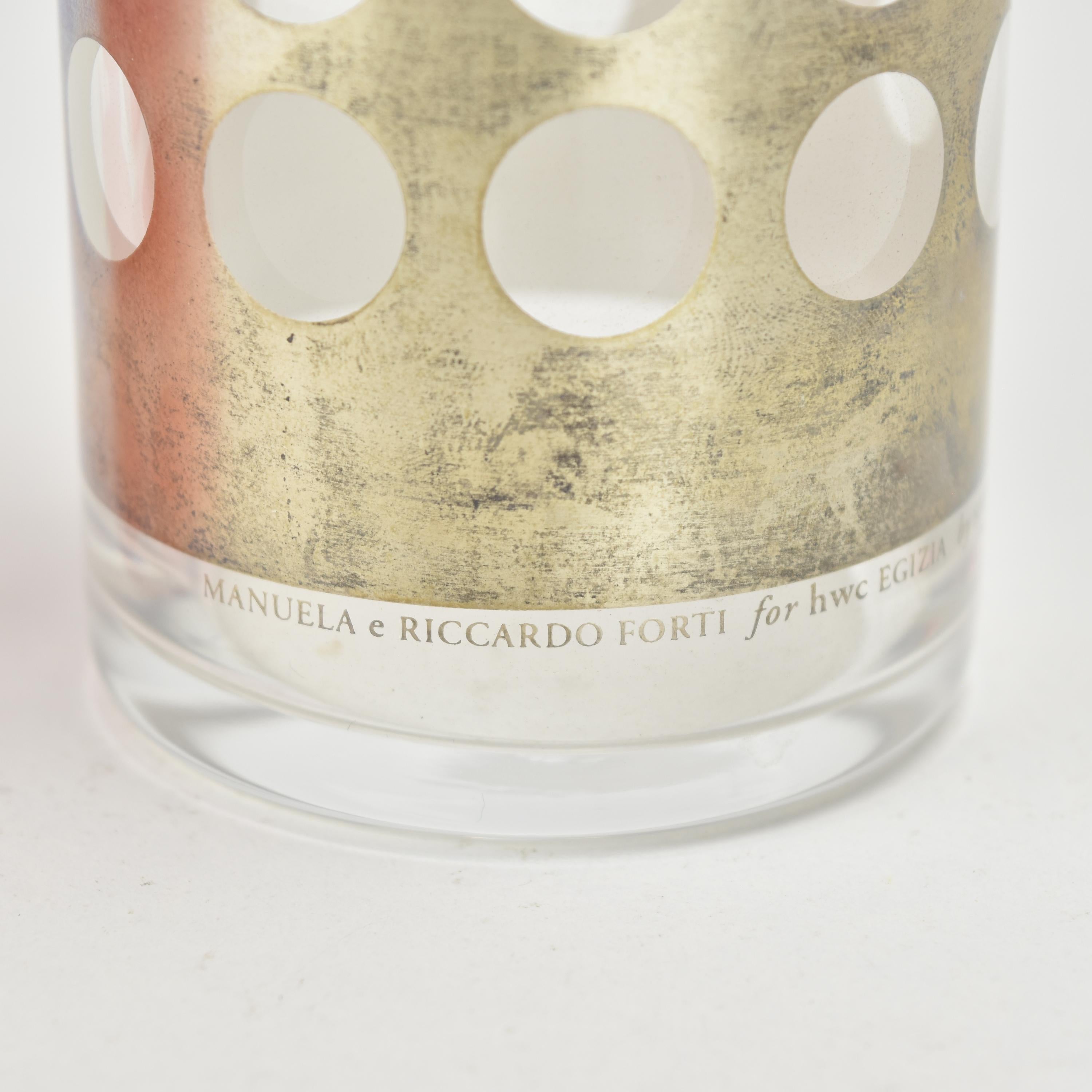 Hyacinth-Vase aus italienischem Glas und Sterlingsilber, Sottsass-Verband Egizia Milano (Italienisch) im Angebot