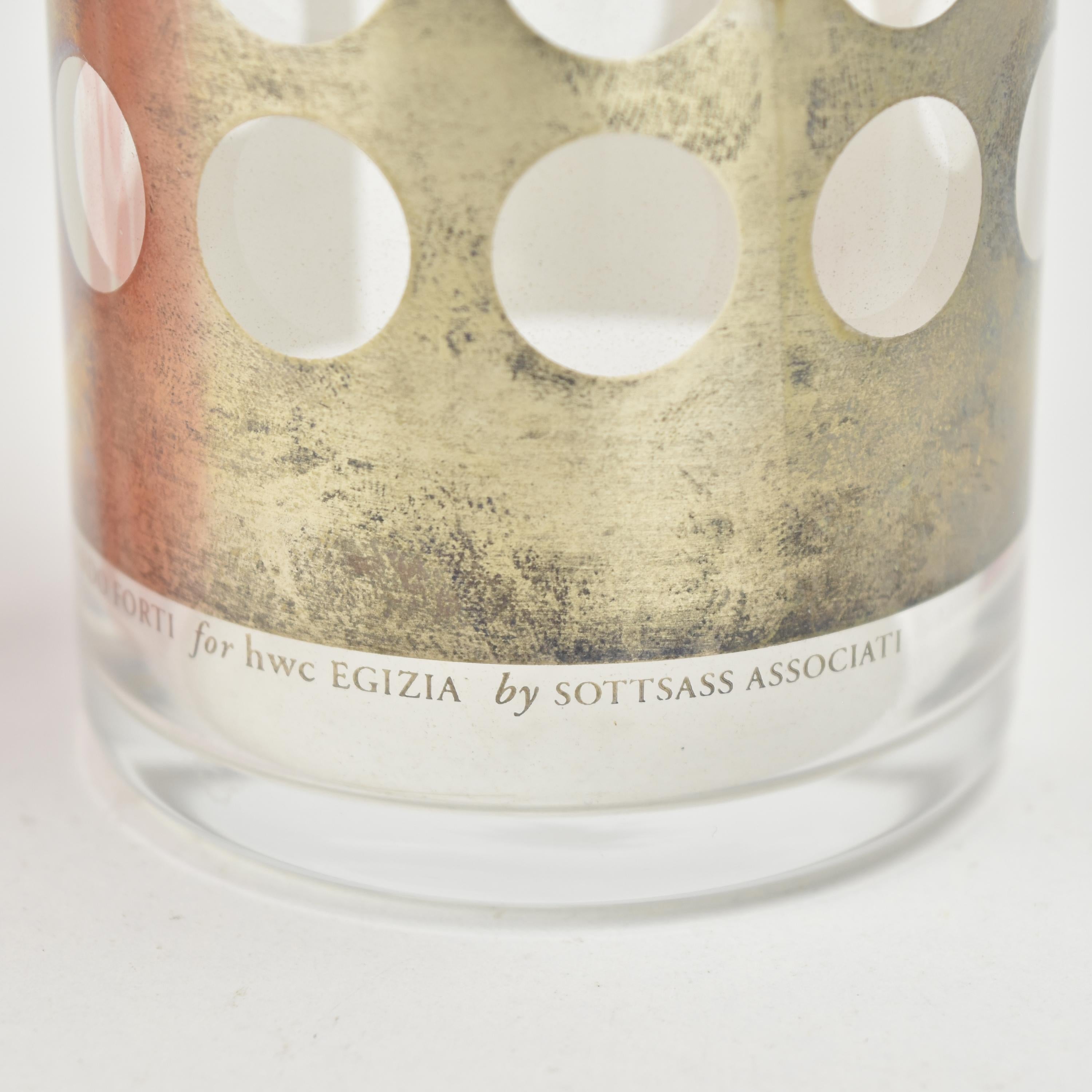 Hyacinth-Vase aus italienischem Glas und Sterlingsilber, Sottsass-Verband Egizia Milano (Handgefertigt) im Angebot