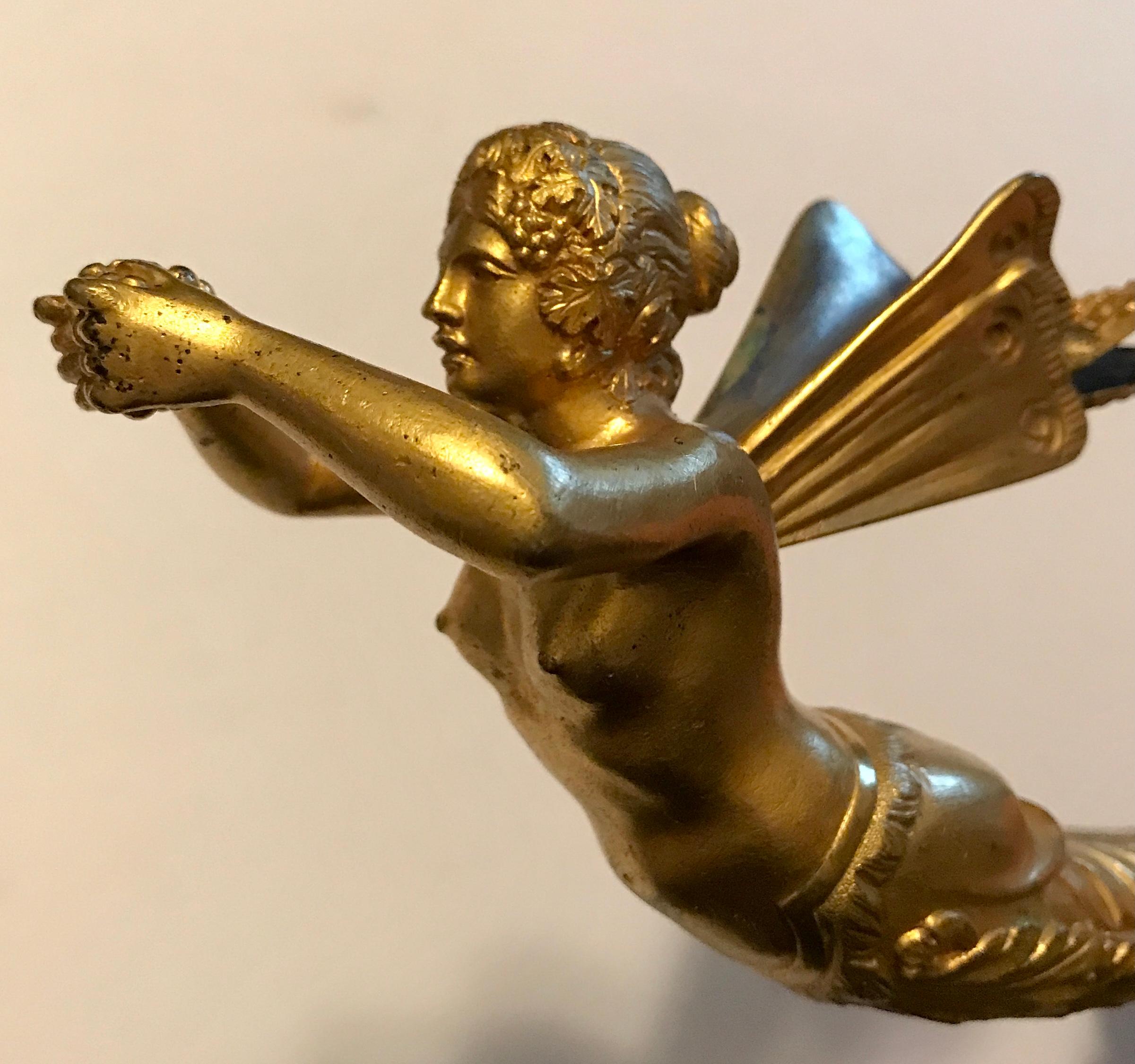 FRENCH 19TH C MERMAID EWER HANDLE   - Gold Figurative Sculpture by    HYACINTHE-PROSPER BOURG  