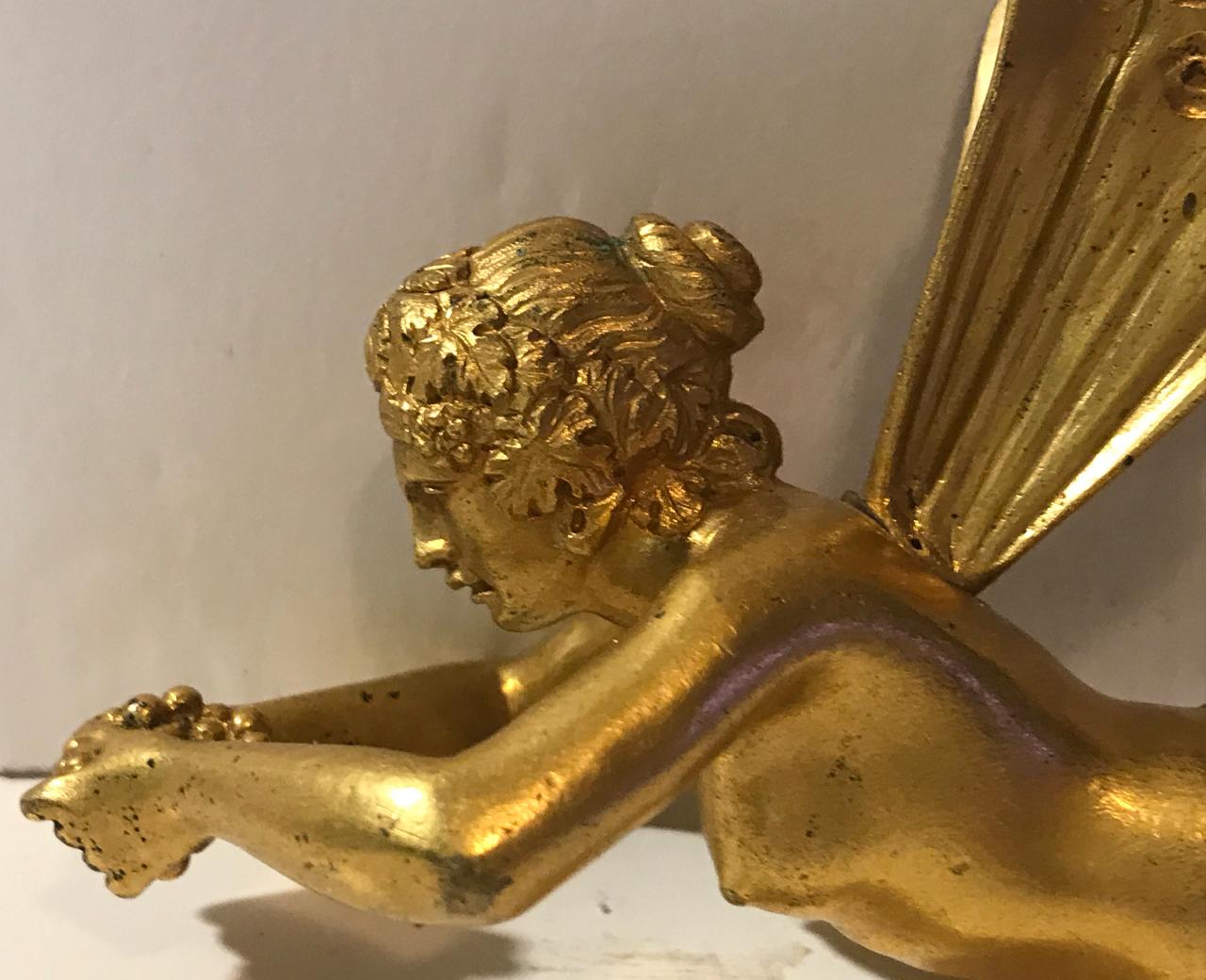 French rare antique ewer handle in the shape of a winged mermaid carrying grapes.  Designed by Hyacinthe-Prosper Bourg French 19c. The ewer with the same handle sold at Christie's Paris November 17, 2020 Lot #31 for  EUR 15,000 .  You can check this