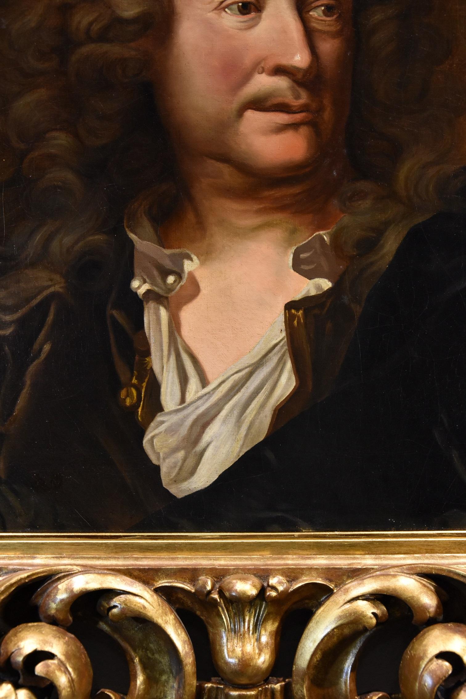 Porträt De La Fosse Rigaud, Gemälde, Öl auf Leinwand, 17./18. Jahrhundert, Altmeister, Kunst (Beige), Portrait Painting, von Hyacinthe Rigaud (perpignan 1659 - Paris 1743) 