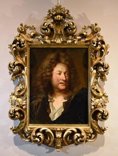 Portrait de La Fosse Rigaud, peinture à l'huile sur toile 17-18e siècle, maître ancien
