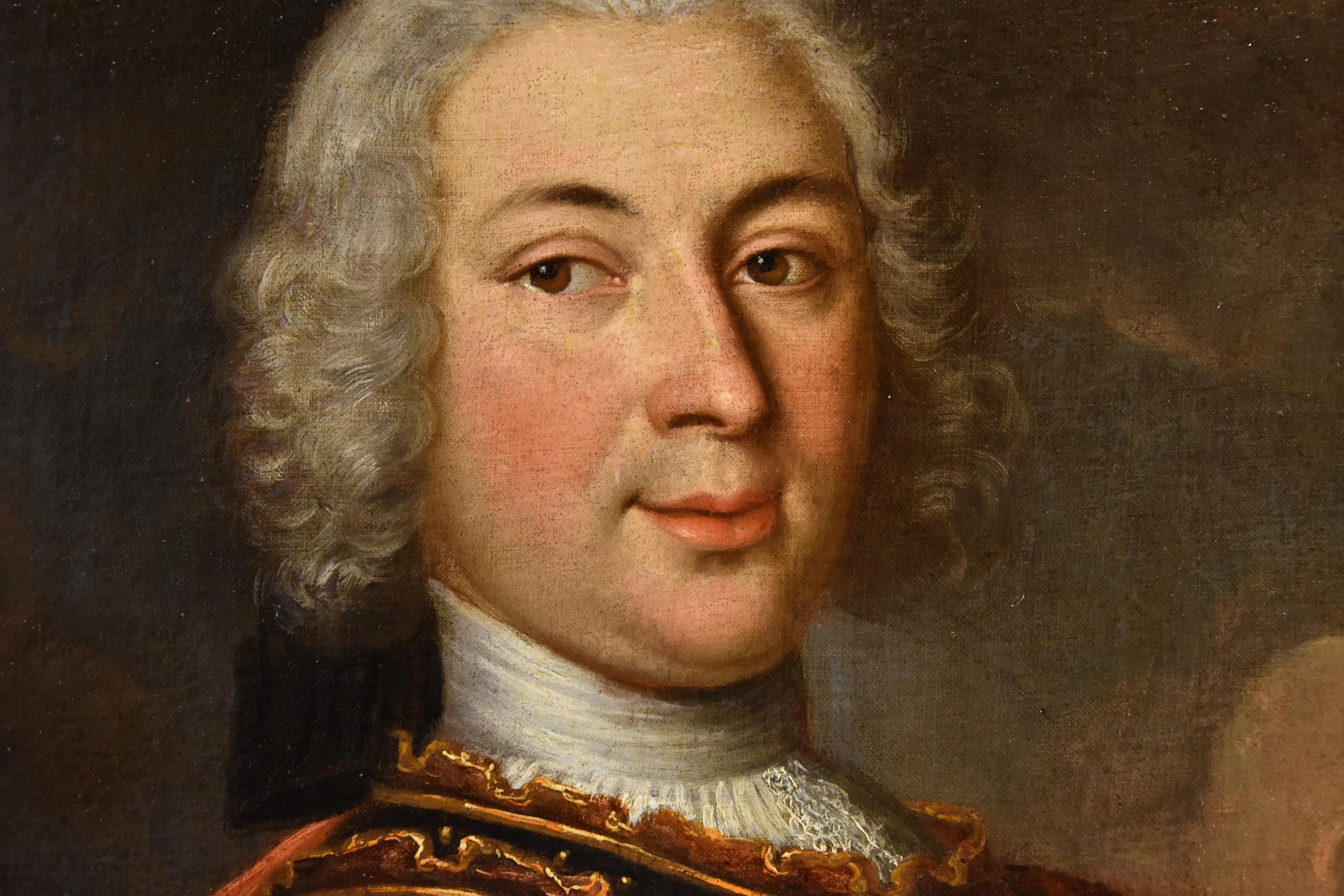 Gentleman Portrait Ritter Rigaud 18. Jahrhundert Gemälde Öl auf Leinwand Alter Meister im Angebot 9