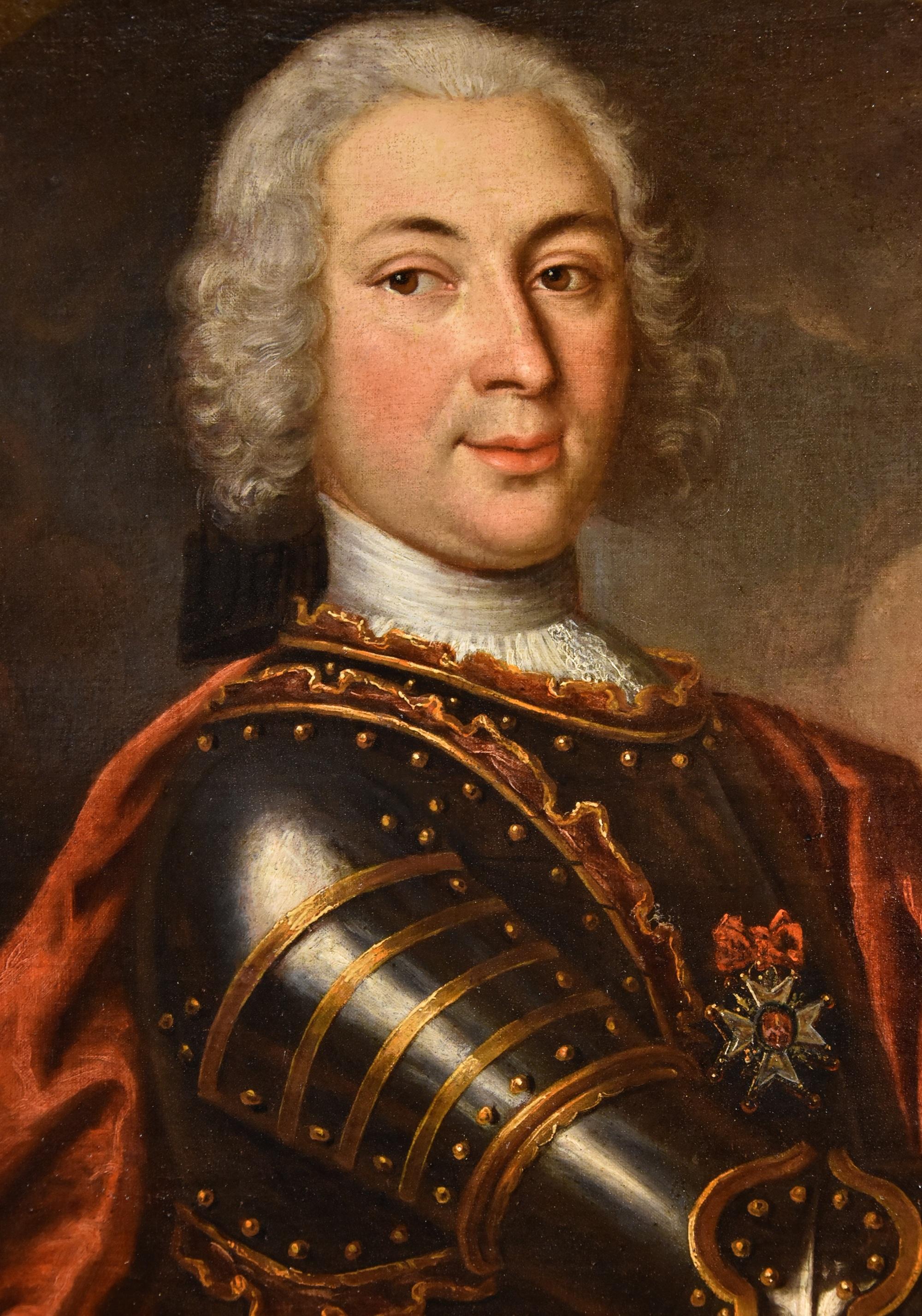Gentleman Portrait Ritter Rigaud 18. Jahrhundert Gemälde Öl auf Leinwand Alter Meister im Angebot 2