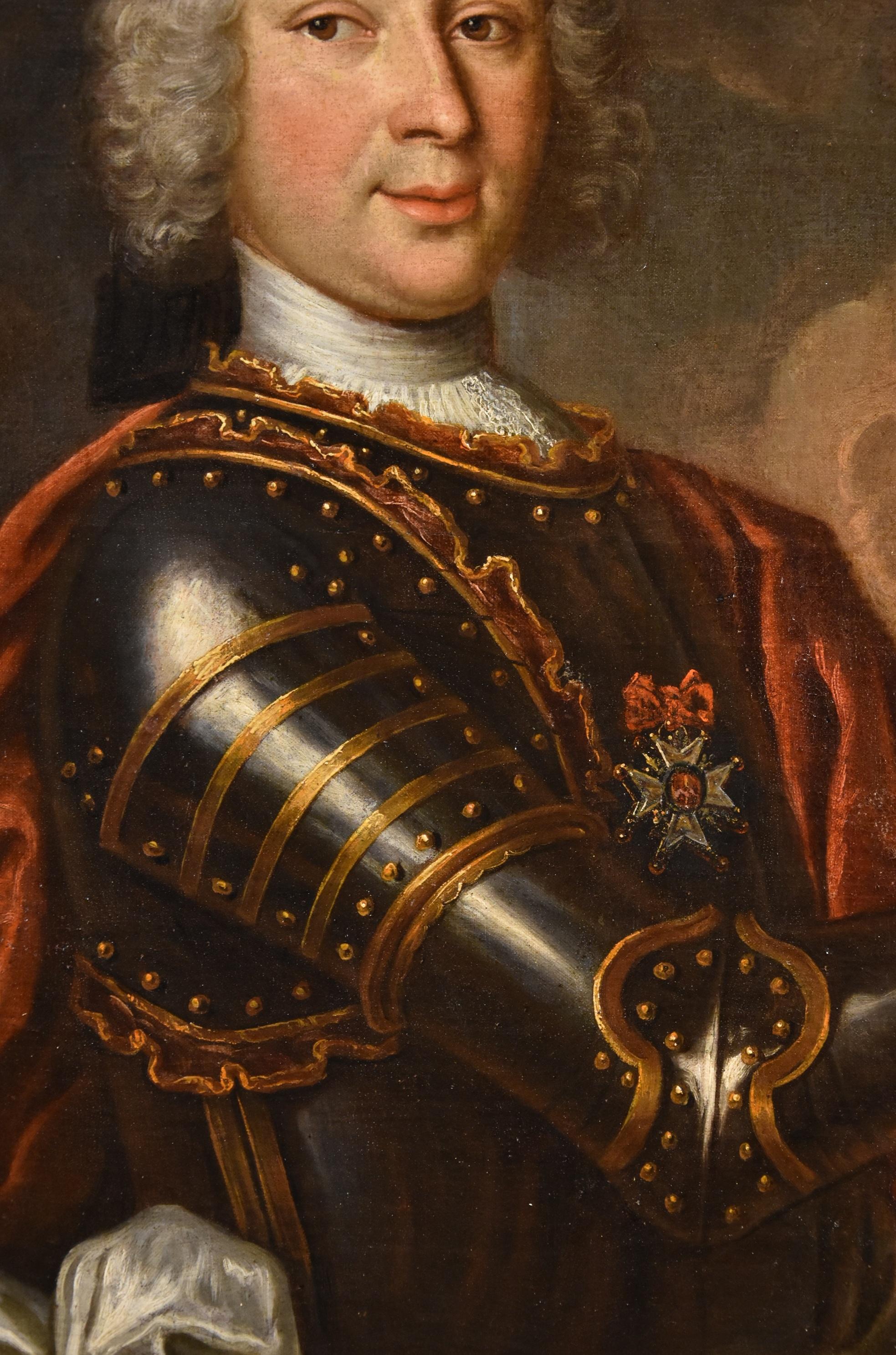 Gentleman Portrait Ritter Rigaud 18. Jahrhundert Gemälde Öl auf Leinwand Alter Meister im Angebot 3