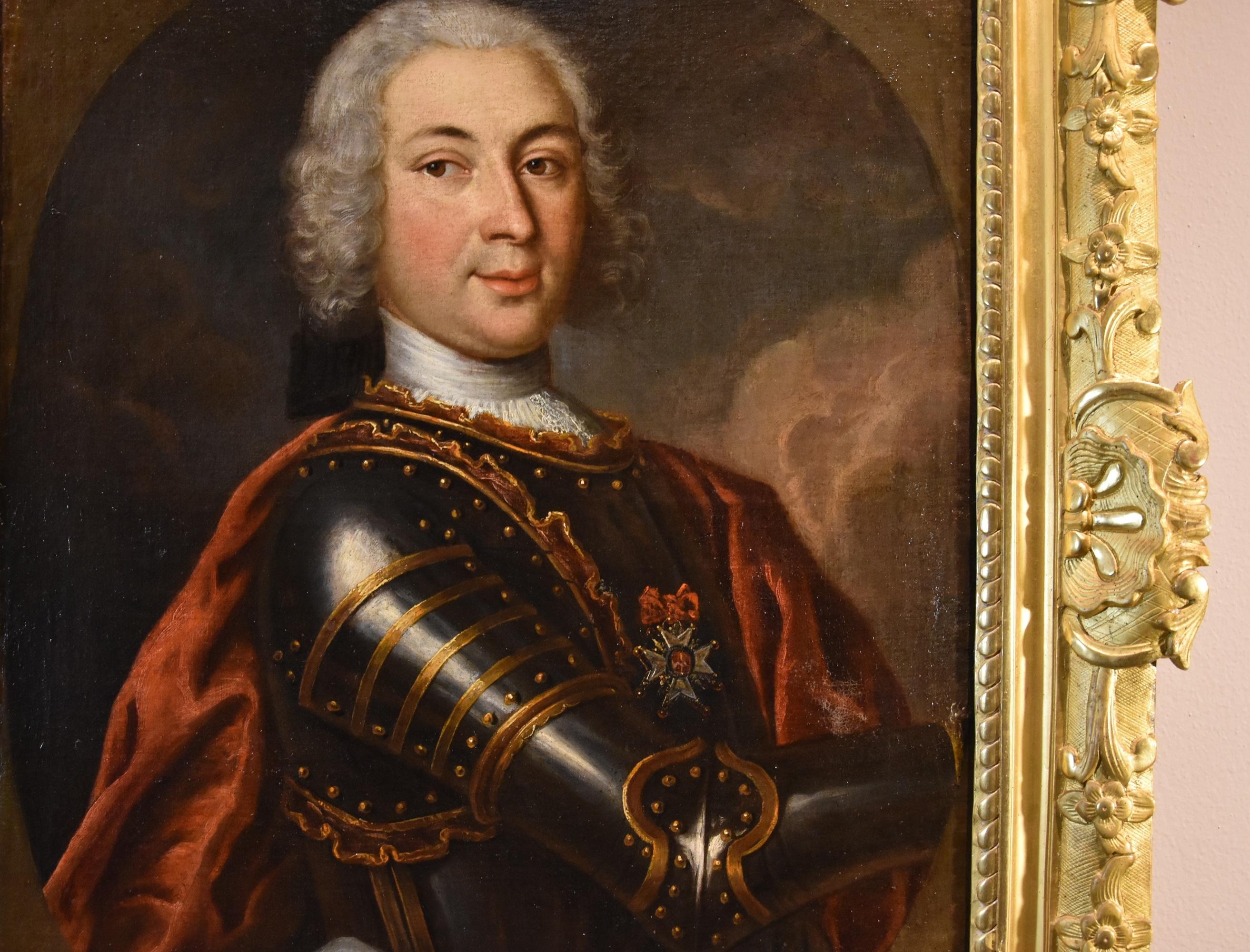 Gentleman Portrait Ritter Rigaud 18. Jahrhundert Gemälde Öl auf Leinwand Alter Meister im Angebot 4