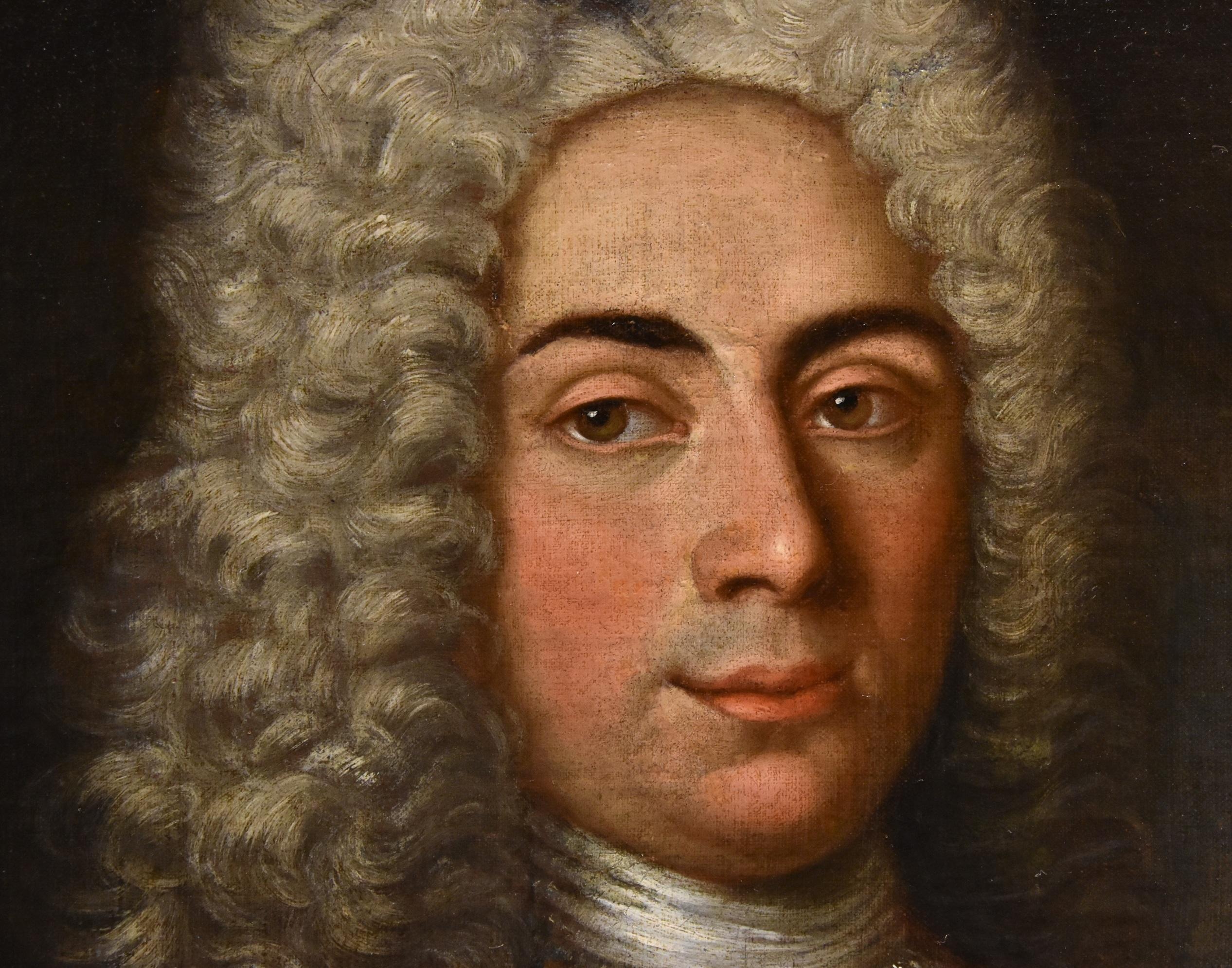 Portrait Gentleman Rigaud 18th Century Paint Oil on canvas Old master French Art For Sale 8