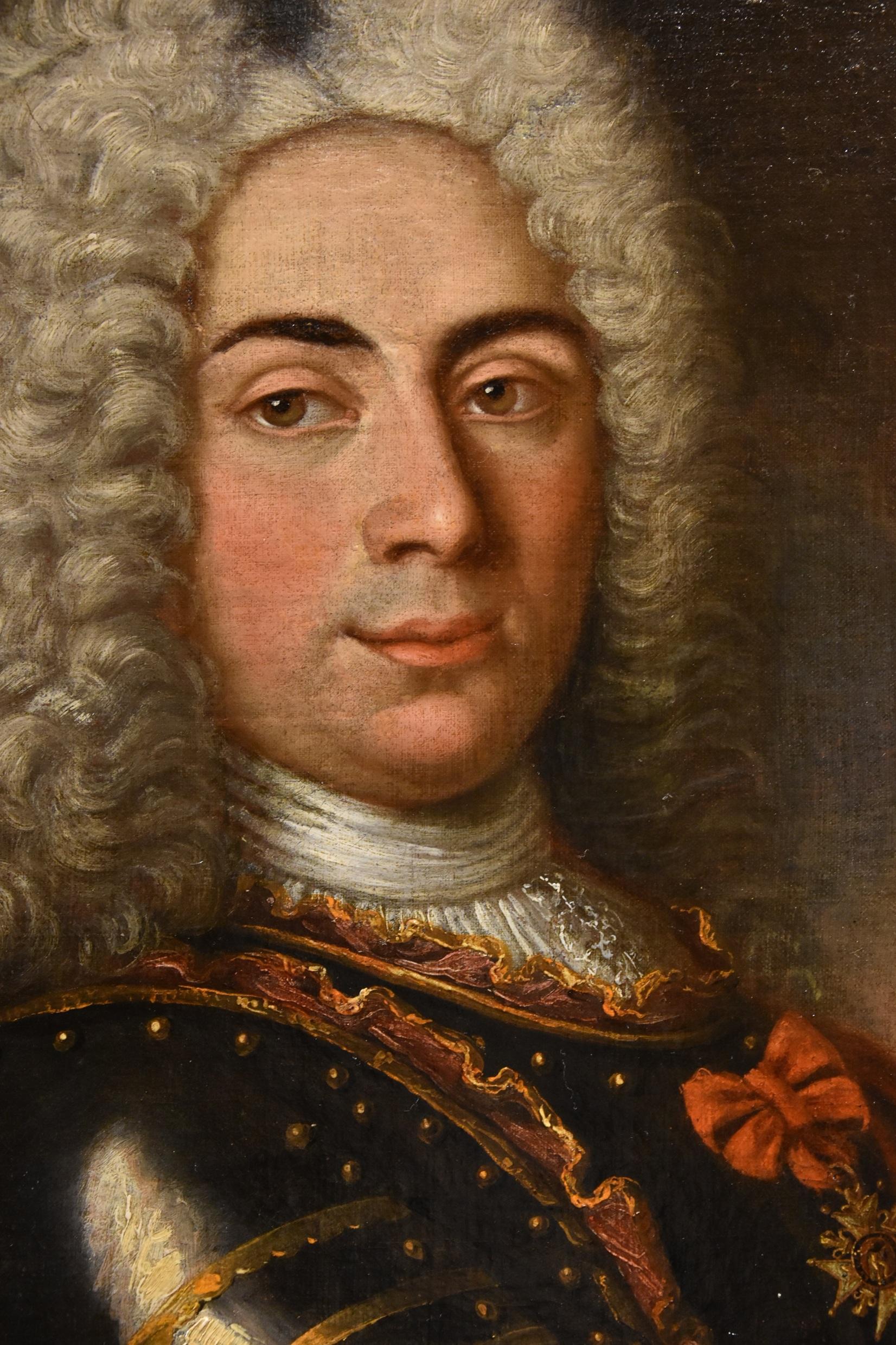 Portrait Gentleman Rigaud 18th Century Paint Oil on canvas Old master French Art For Sale 9