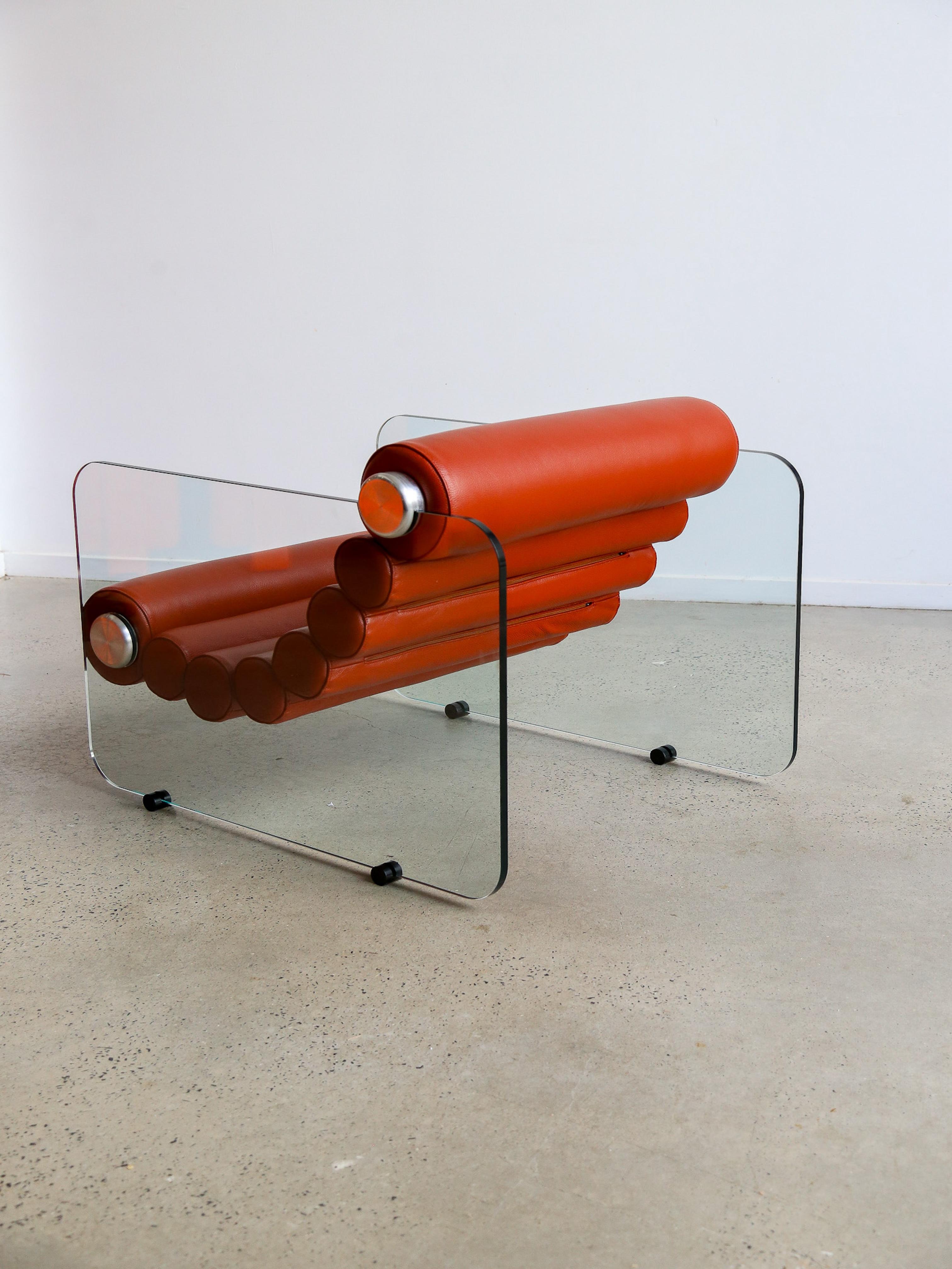 Space Age Hyaline Armchair by Fabio Lenci for Standing Italy 1970s For Sale