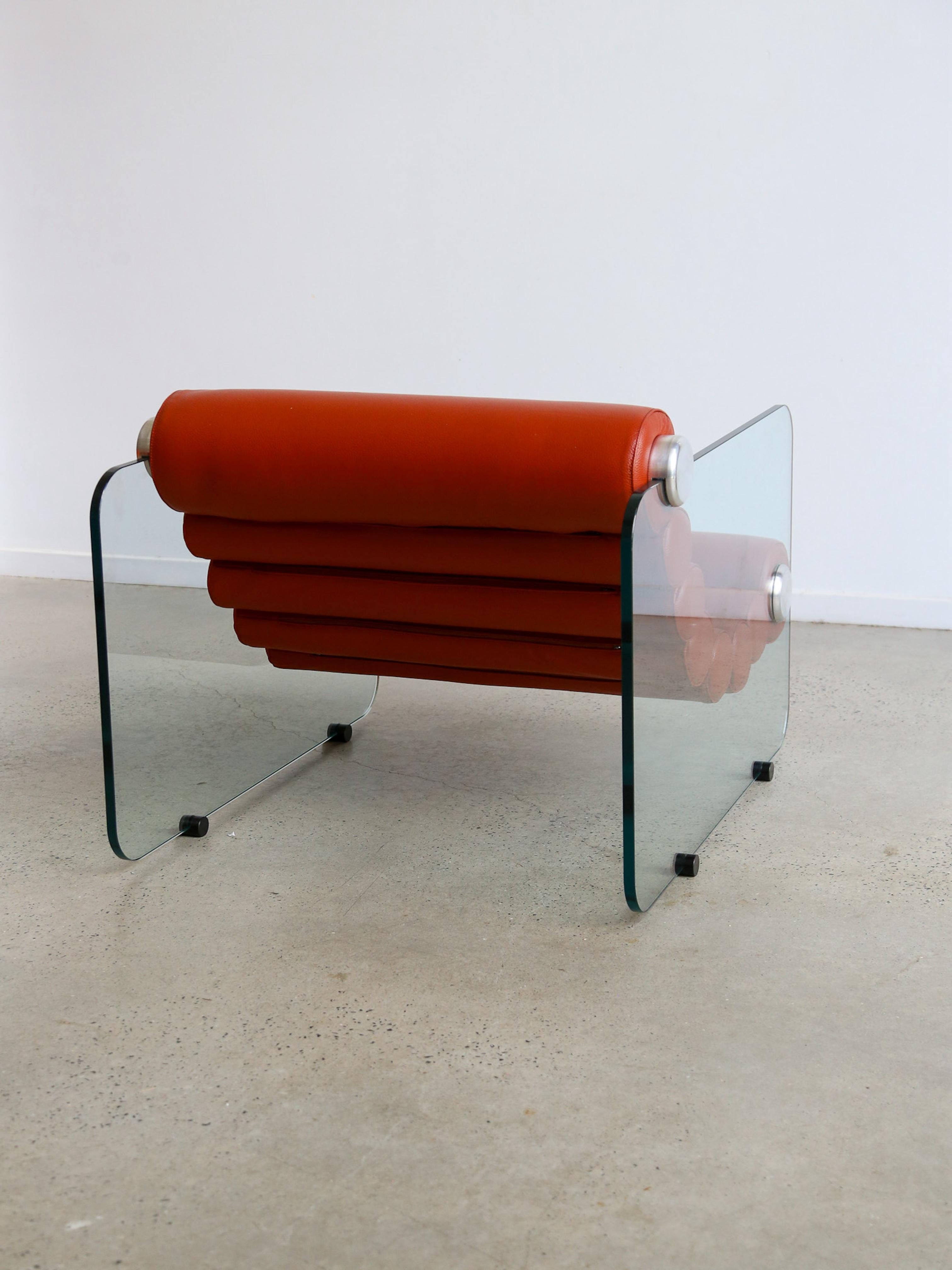 Italian Hyaline Armchair by Fabio Lenci for Standing Italy 1970s For Sale