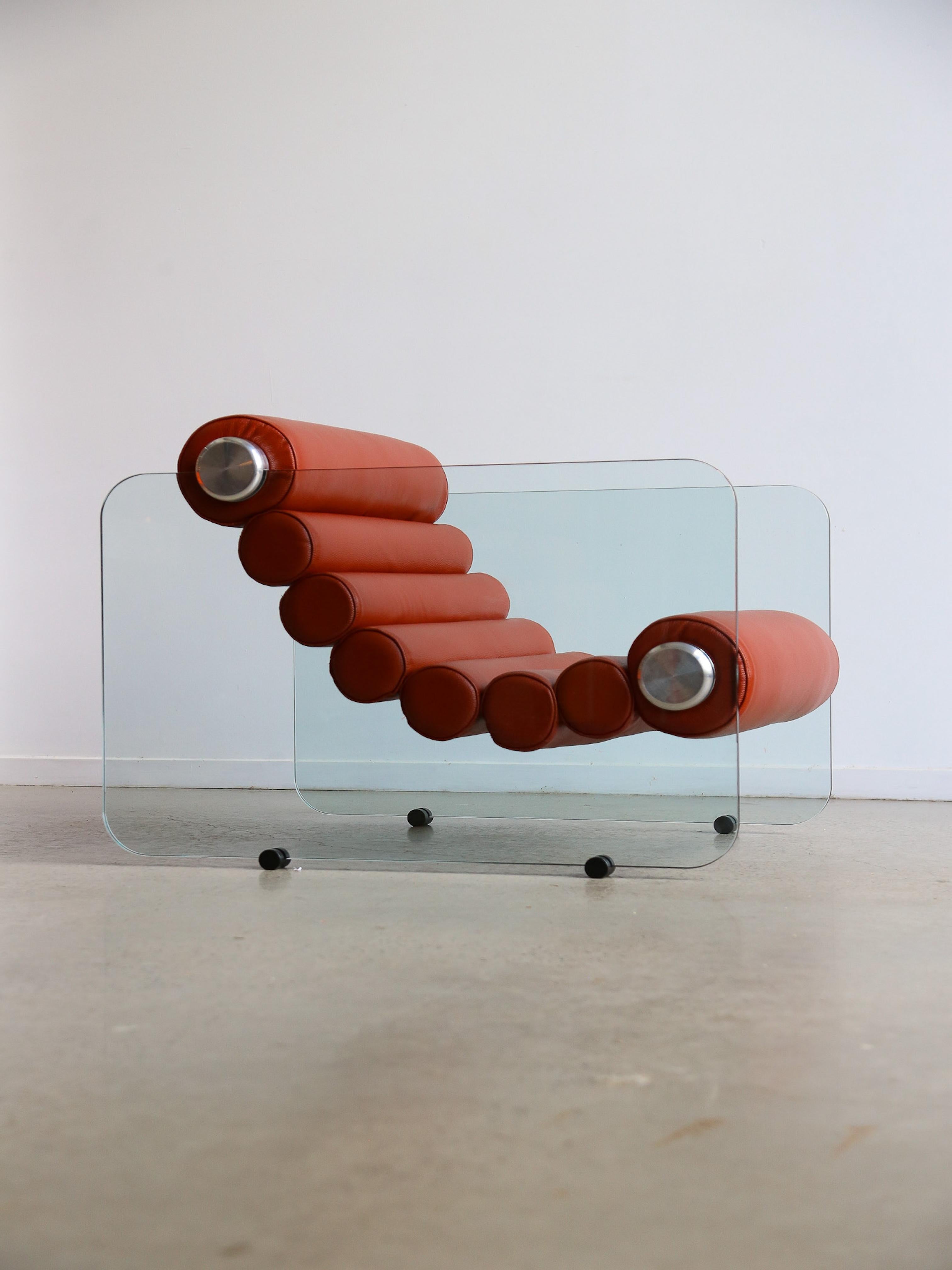 Late 20th Century Hyaline Armchair by Fabio Lenci for Standing Italy 1970s For Sale