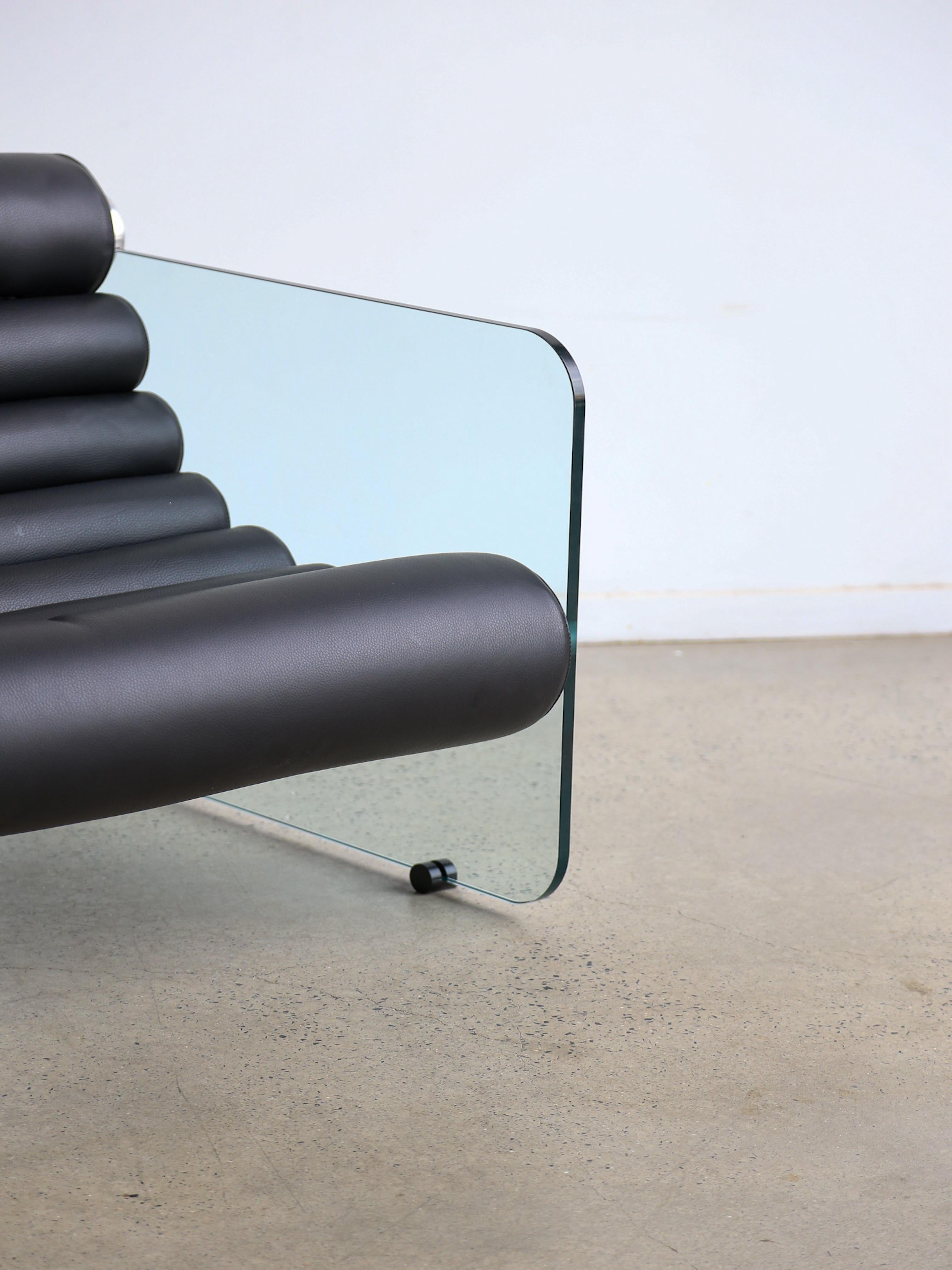 Glass Hyaline Armchair by Fabio Lenci for Standing Italy 1970s