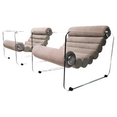 Sessel 'Hyaline' aus hellrosa Sude von Fabio Lenci für Stendig, 1960er Jahre