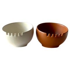 Vintage Hyalyn Pair of Ceramic Mid Century Modern Ball Ashtrays