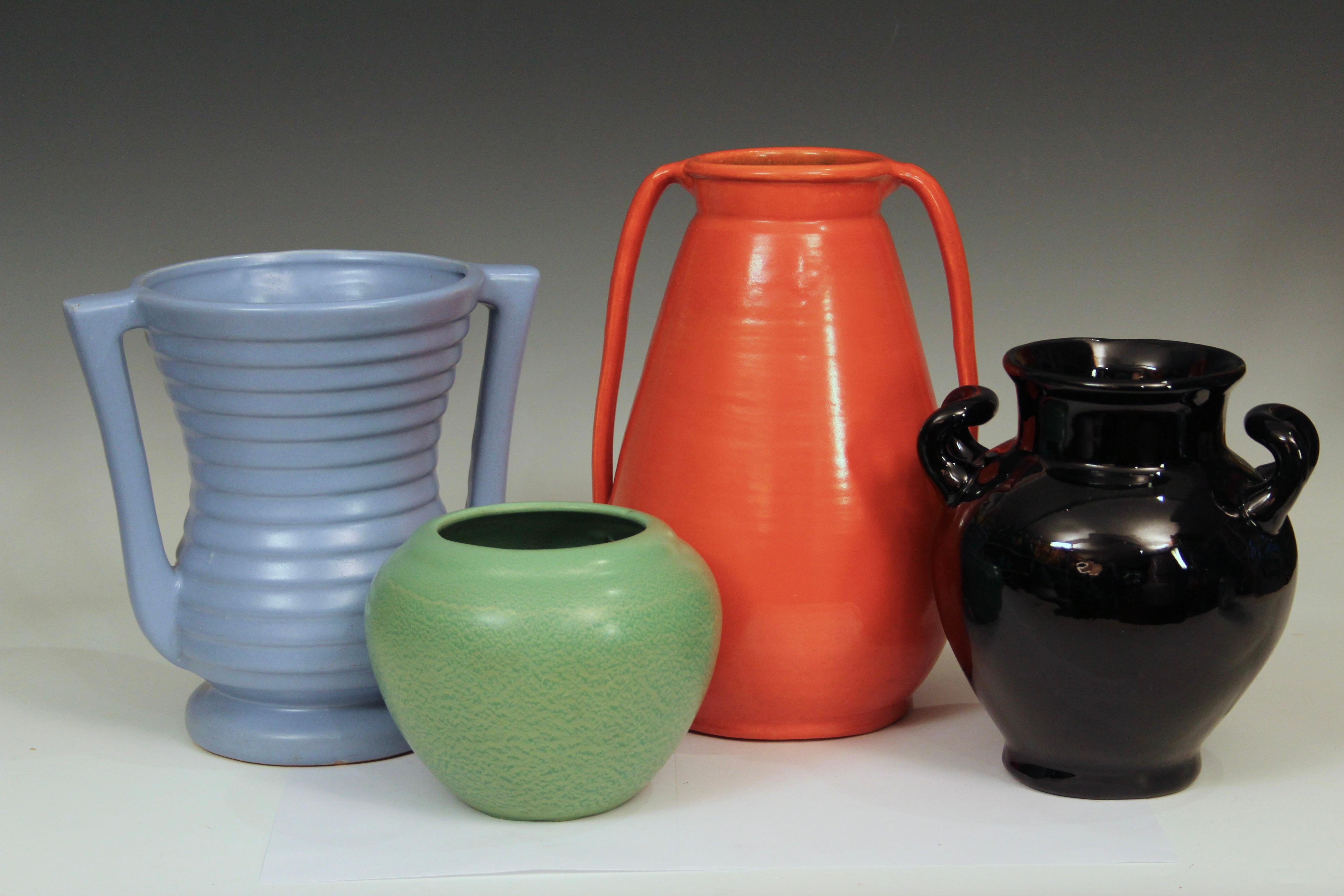Hyalyn Porcelain Co Basketry Vase Vintage MCM North Carolina Black Pottery 10