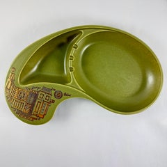 hyalyn Porcelain Green Bisque & Gold Enamel Briard Ashtray, 1960s