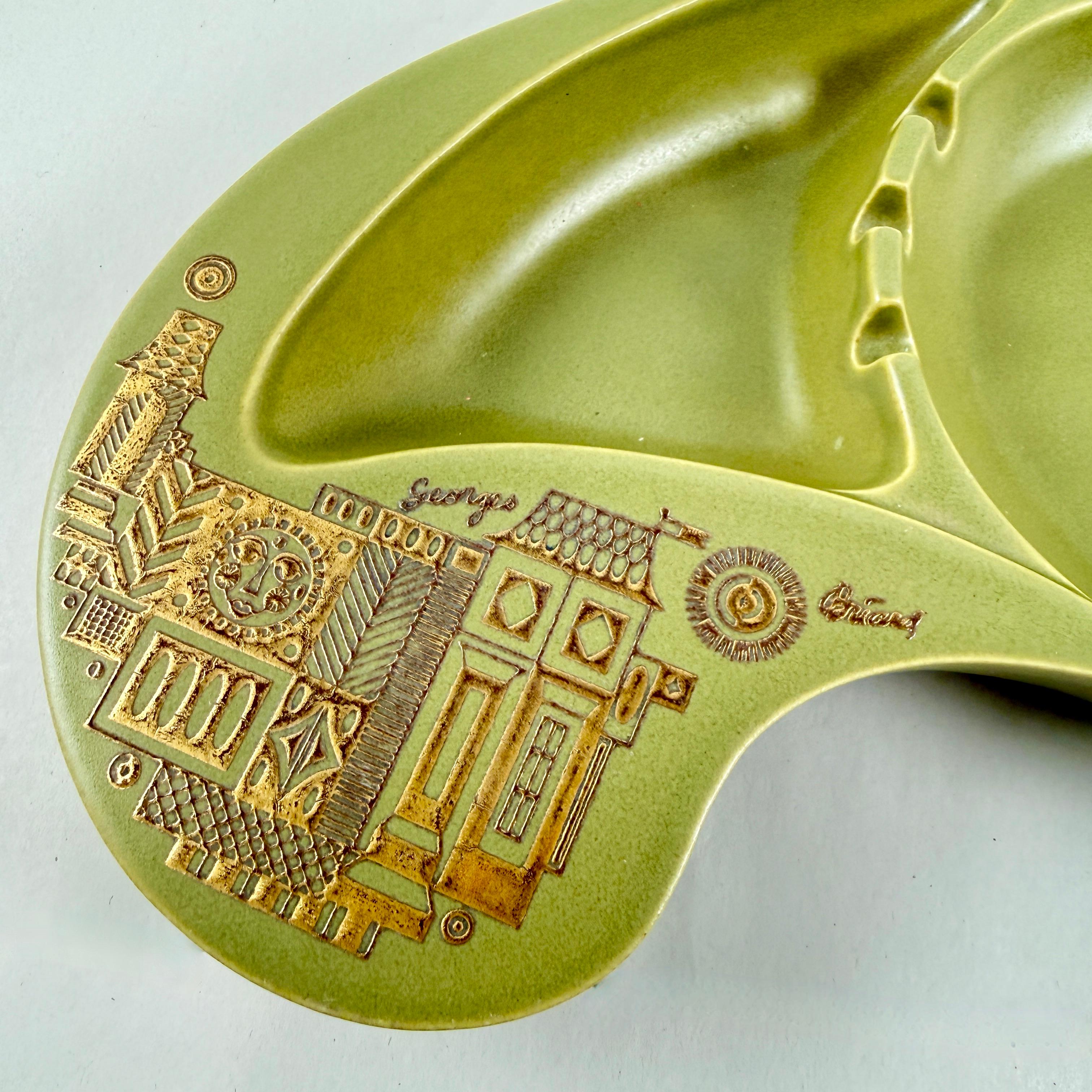 Mid-Century Modern Cendrier Briard en porcelaine Greene & Greene Greene, 1960s en vente