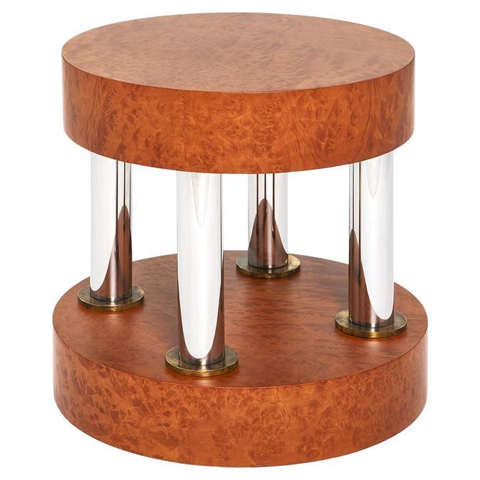 Table Hyatt en métal et bois, par Ettore Sottsass pour la collection Memphis Milano