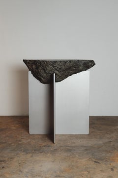 Hybrid Objects Large Side Table in Natural Stone & Aluminum by Estudio Material