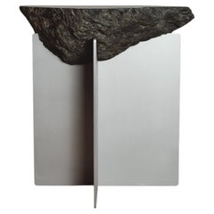 Hybrid Objects Large Side Table in Natural Stone & Aluminum by Estudio Material
