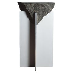 Hybrid Objects Small Side Table in Natural Stone & Aluminum by Estudio Material