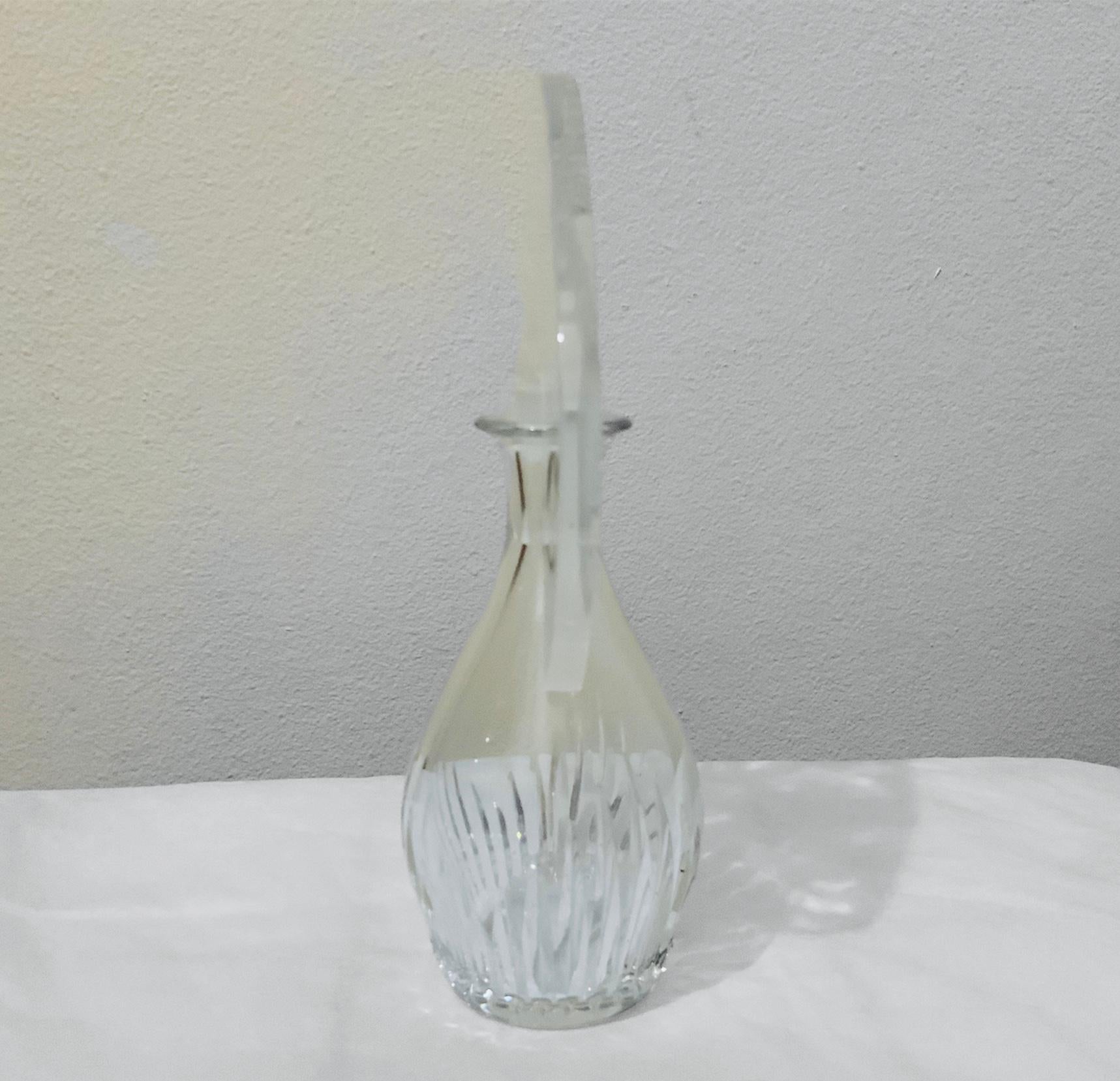 French Hybrid Perfume Bottle with Lalique Crystal “Ondines” Stopper and Baccarat Bottle