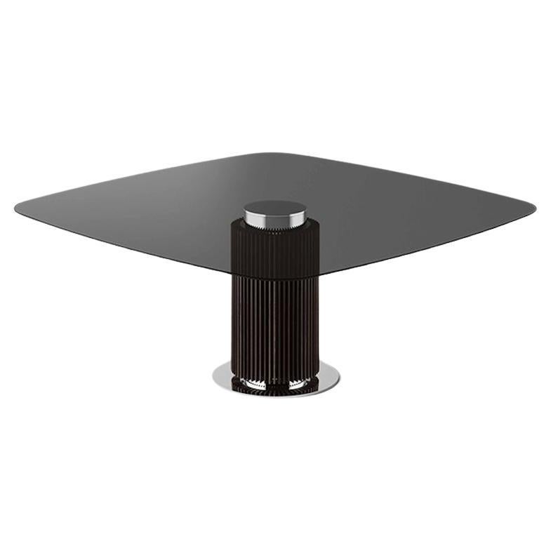 Hybrid Wood & Glass Dining Table, Designed by Massimo Castagna, Made in Italy For Sale