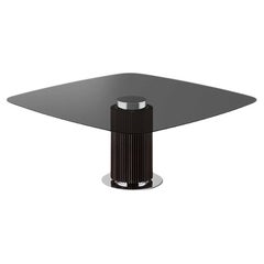 Hybrid Wood & Glass Dining Table, Designed by Massimo Castagna, Made in Italy