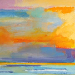 Snow Field, signed painting Ceiba-Geigy coll w/original Poindexter Gallery label