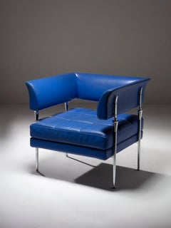 Sedia da salotto blu "Hydra" di Luca Scacchetti per Poltrona Frau, Italia, anni '90