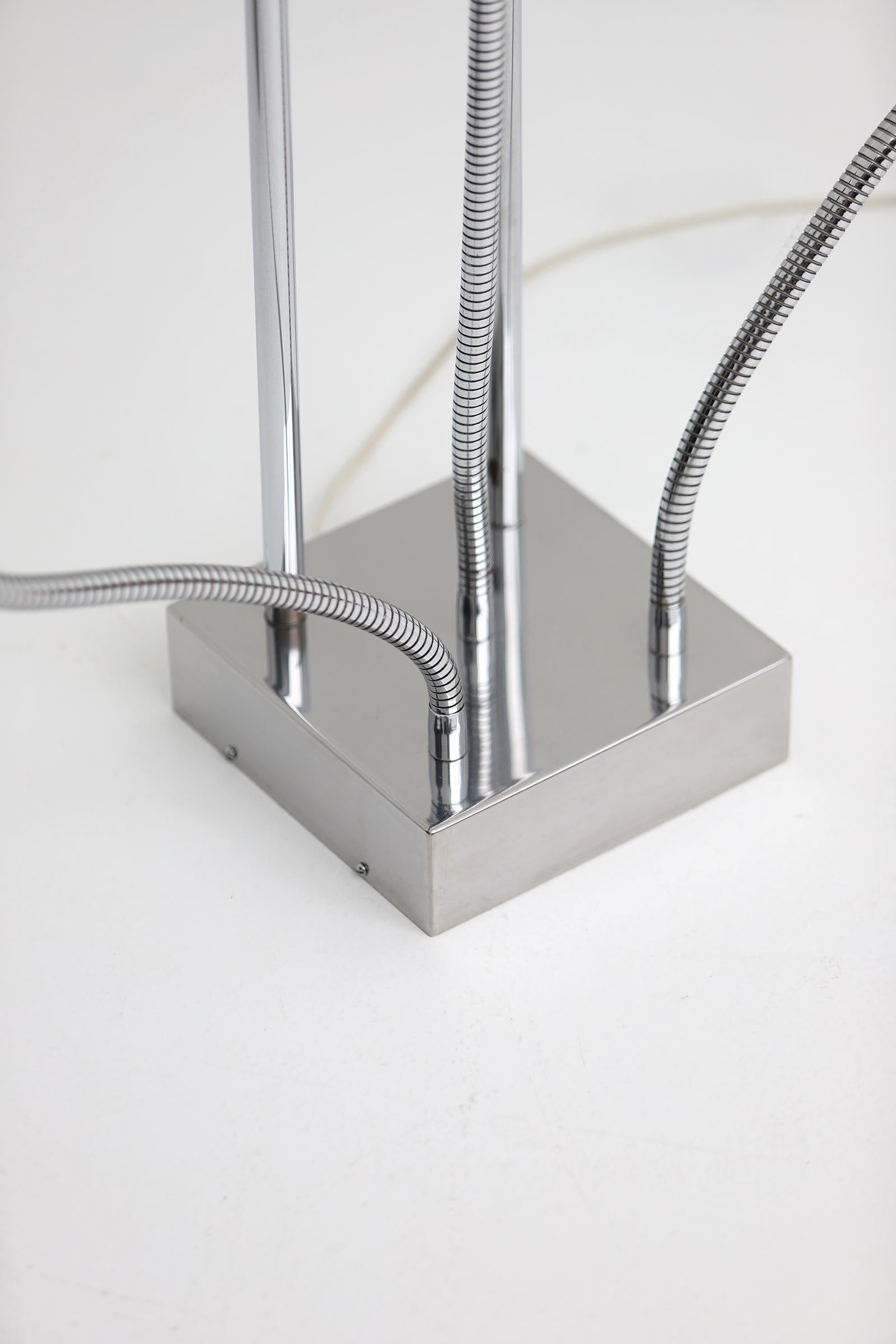 Hydra chrome floor / table lamp by Pierre Folie for Jaques Charpentier 1969 For Sale 5