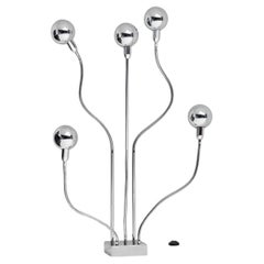  Hydra chrome floor / table lamp by Pierre Folie for Jaques Charpentier 1969