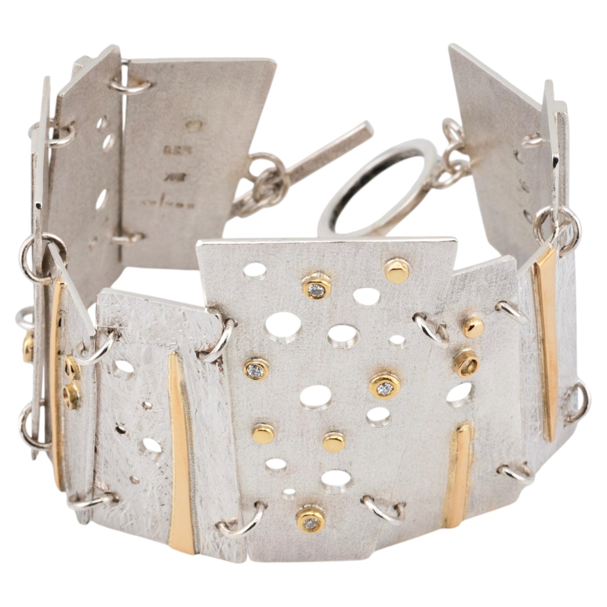 Hydra De Lerna Bracelet in Silver, Gold, Brilliant & Diamond by Lucía Rovira For Sale