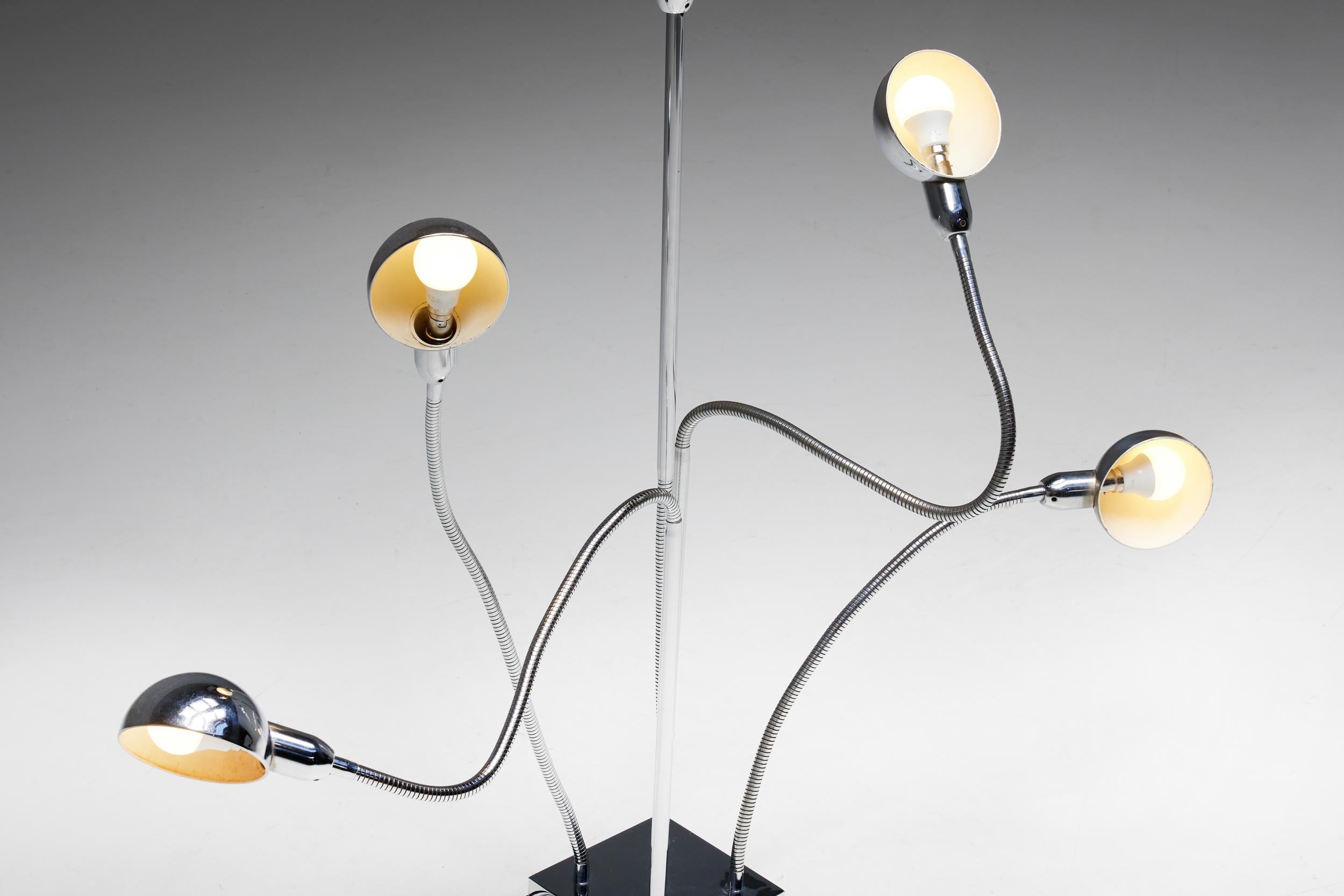 Hydra Floor Lamp by Pierre Folie for Jacques Charpentier, France, 1970s For Sale 3