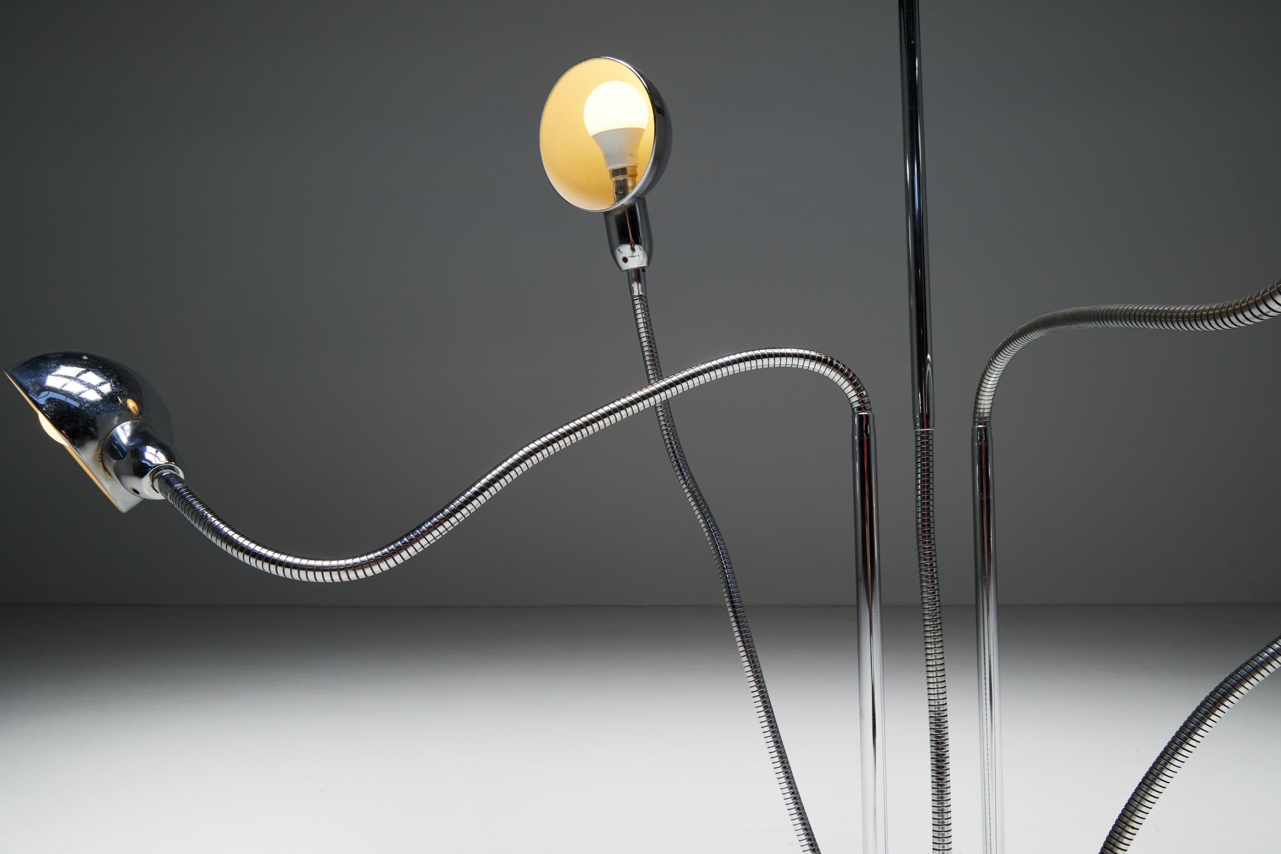 Hydra Floor Lamp by Pierre Folie for Jacques Charpentier, France, 1970s For Sale 4