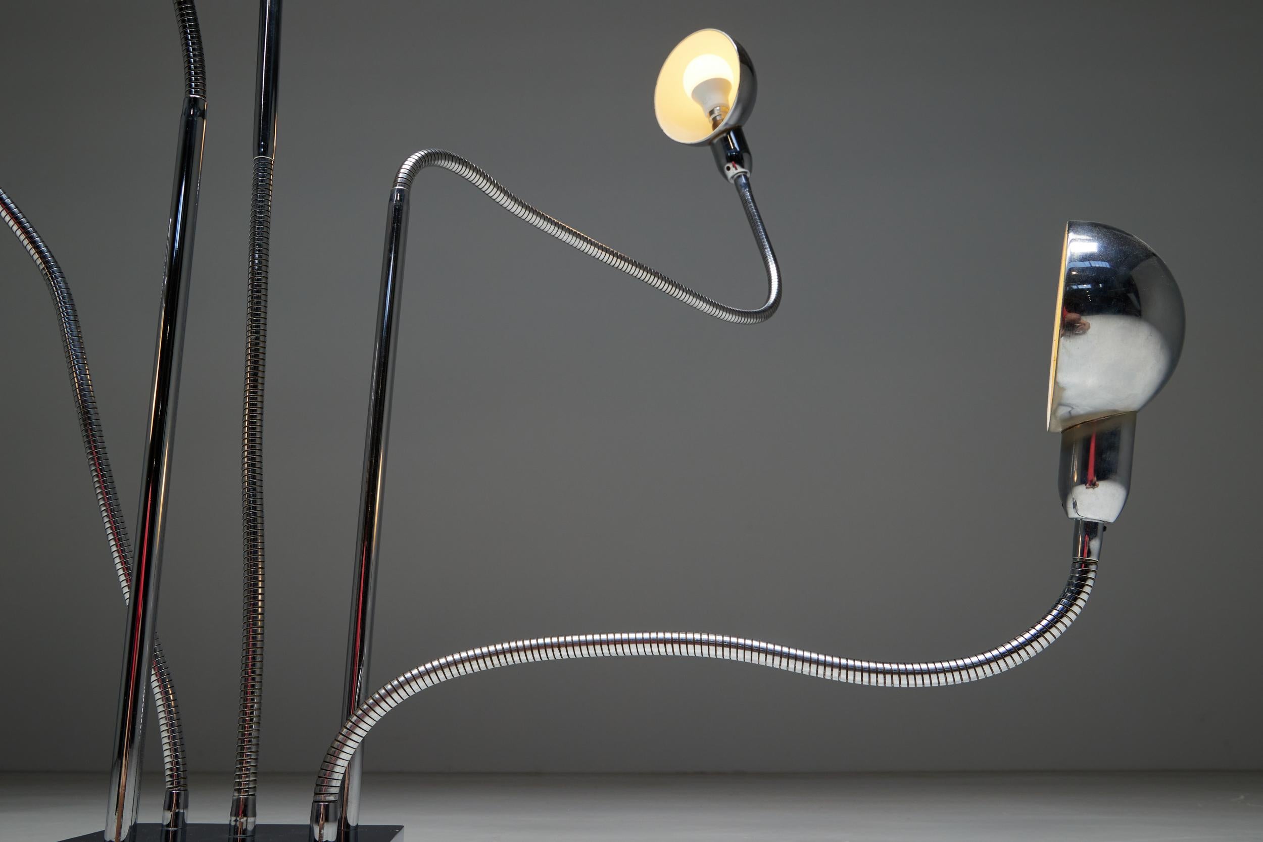 Hydra Floor Lamp by Pierre Folie for Jacques Charpentier, France, 1970s For Sale 7