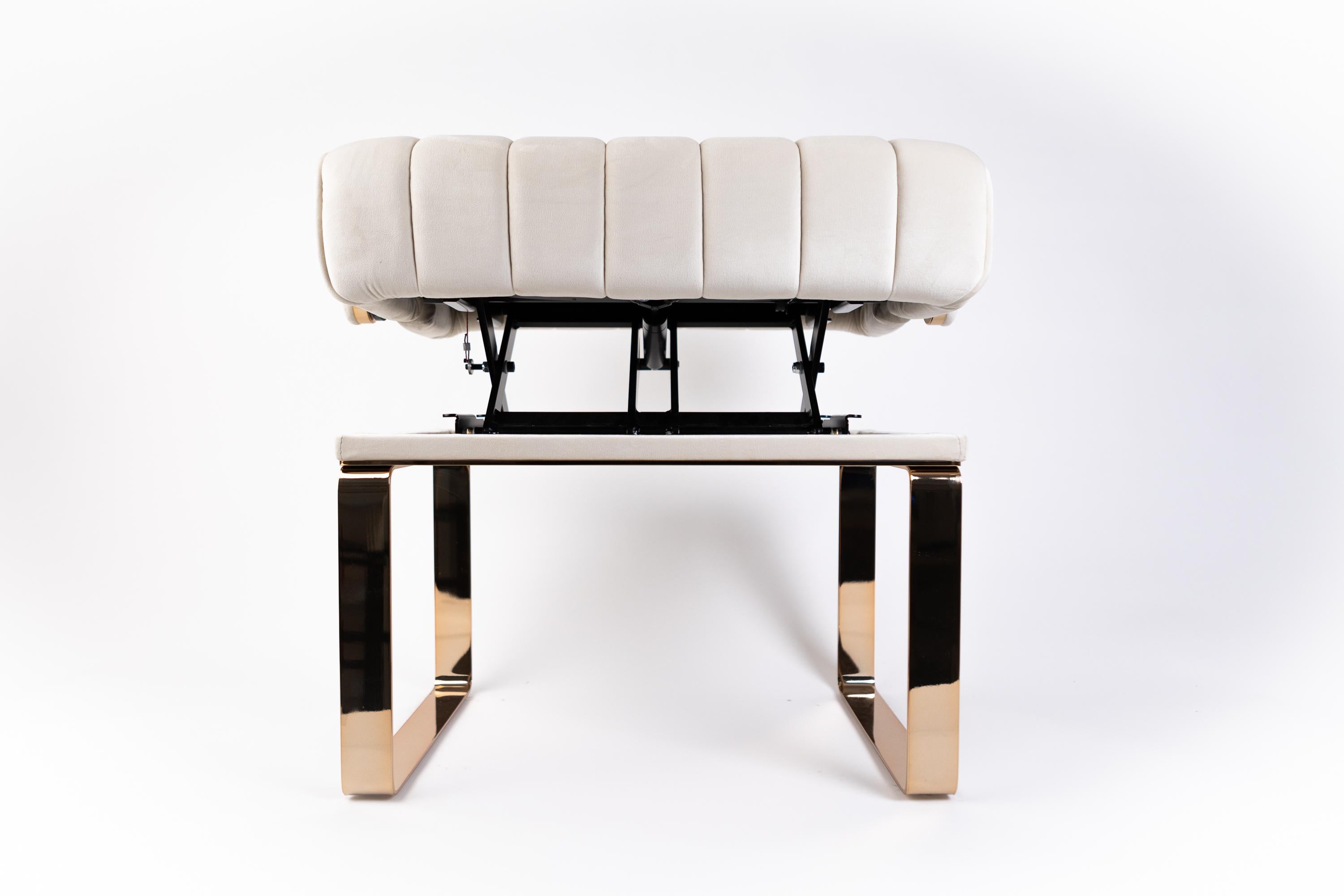 Acier ajouré Banc ajustable pour piano et vanity en vente