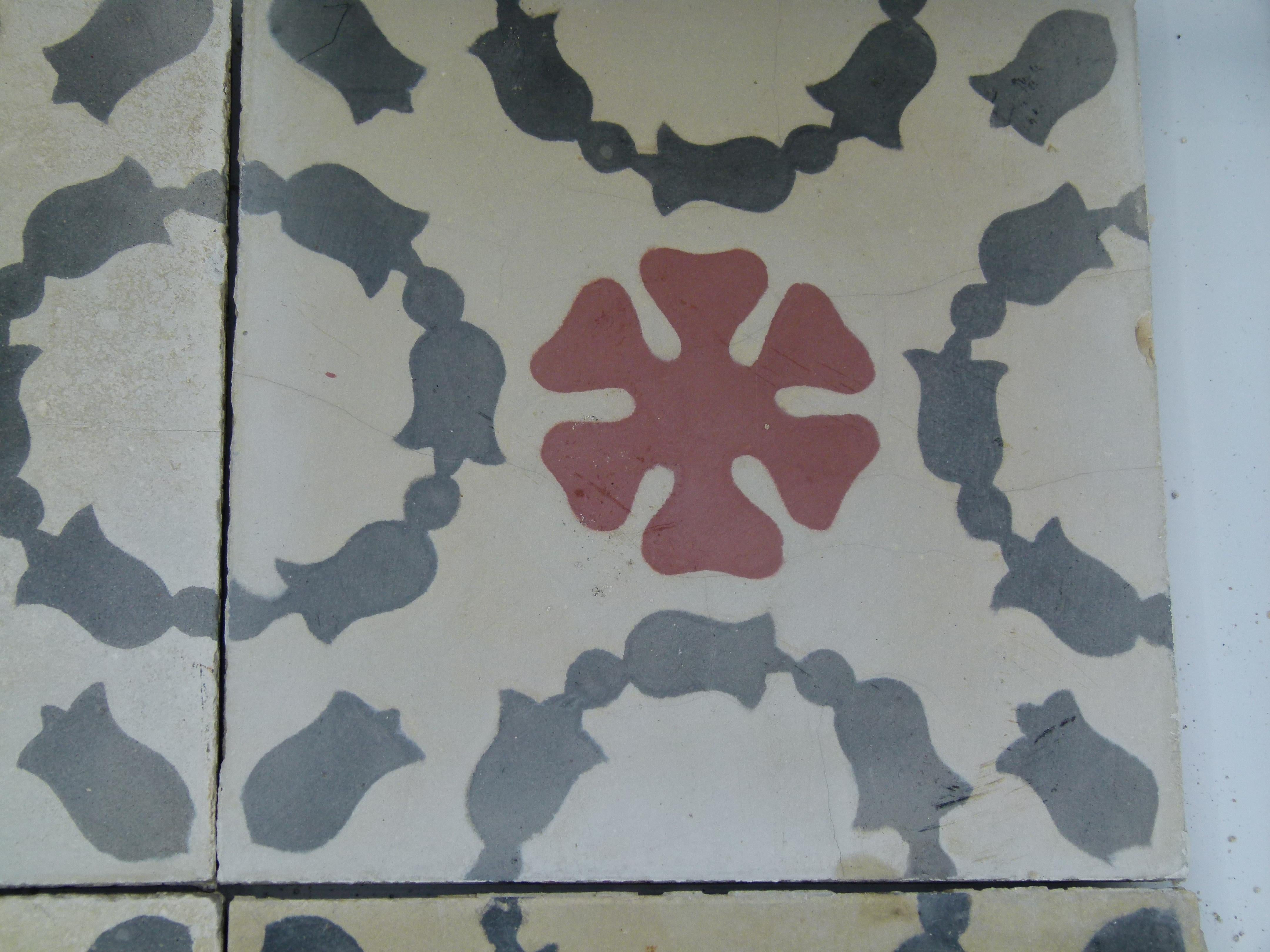 Eraly 20th Century Hydraulic Spanish Art Nouveau Tiles 5