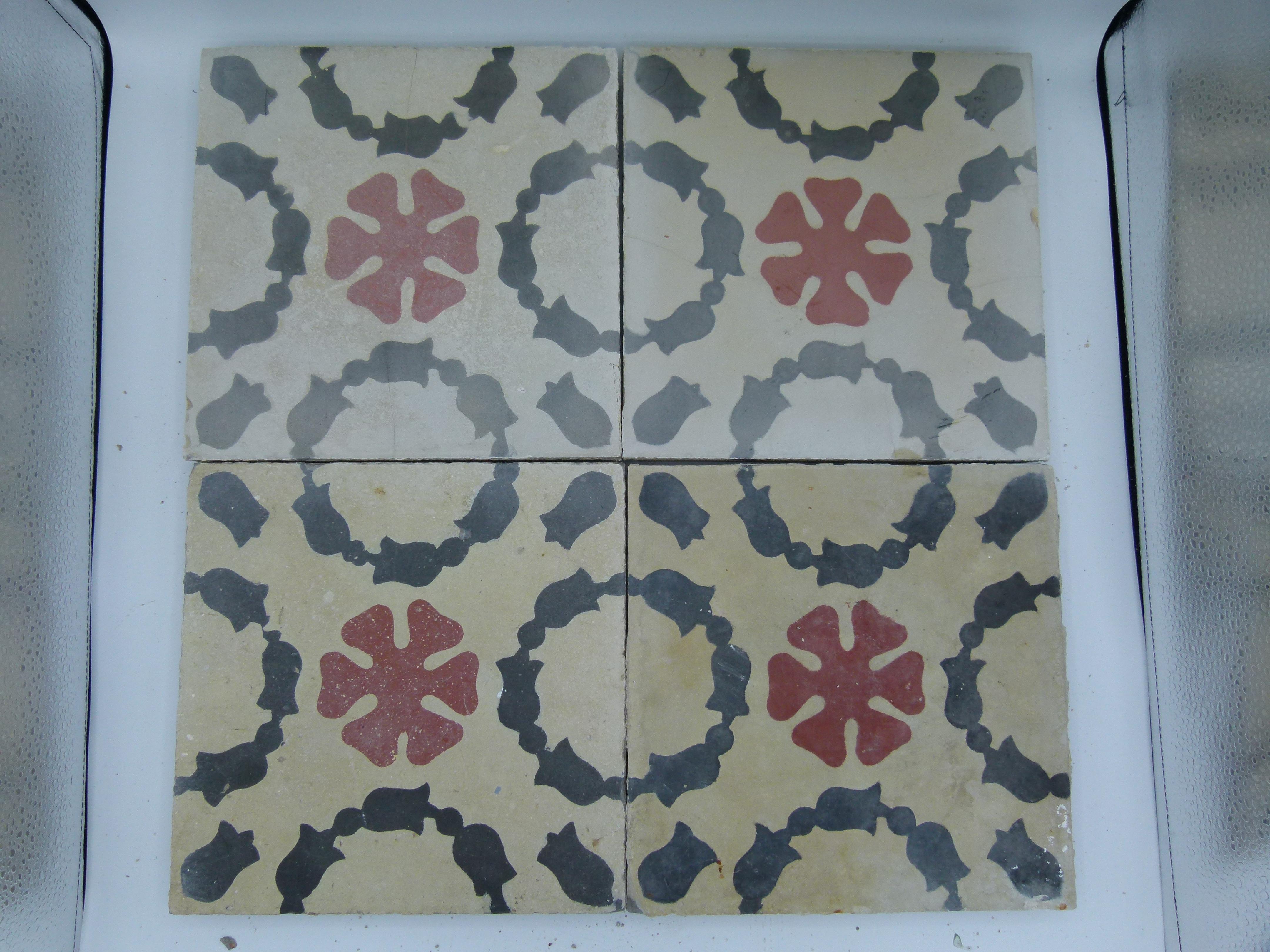 Eraly 20th Century Hydraulic Spanish Art Nouveau Tiles 2