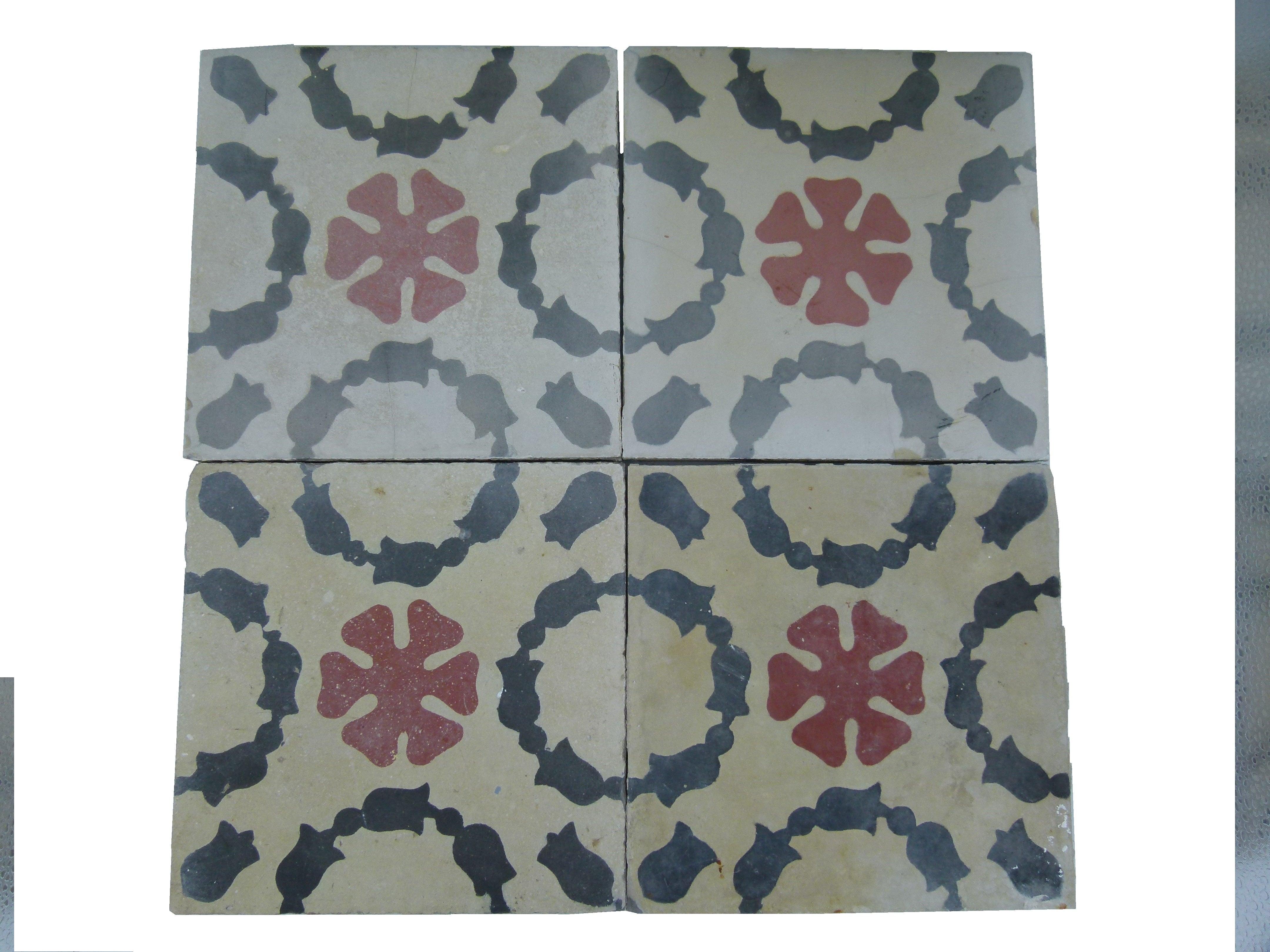 Eraly 20th Century Hydraulic Spanish Art Nouveau Tiles